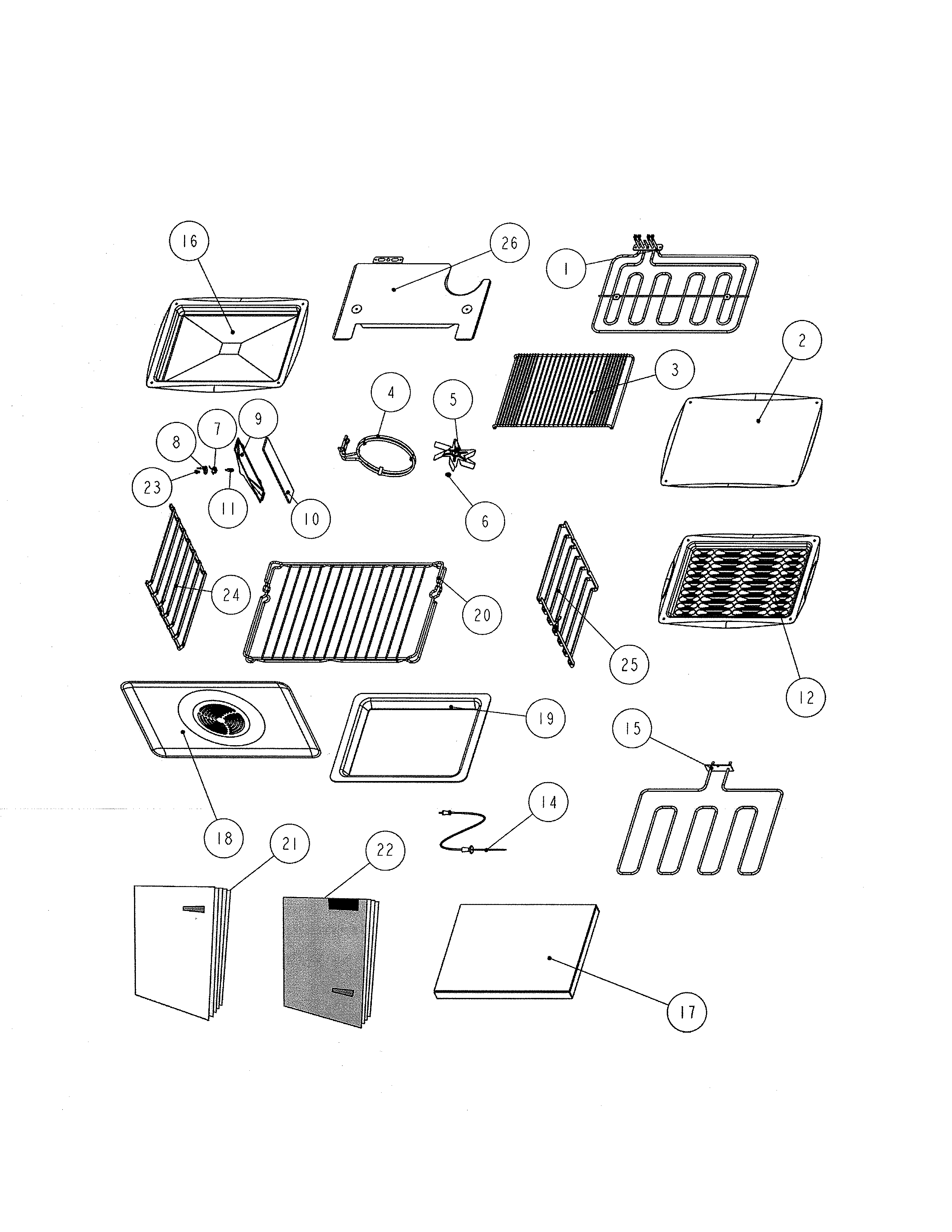 Fisher & Paykel OS302A elements & accessories diagram