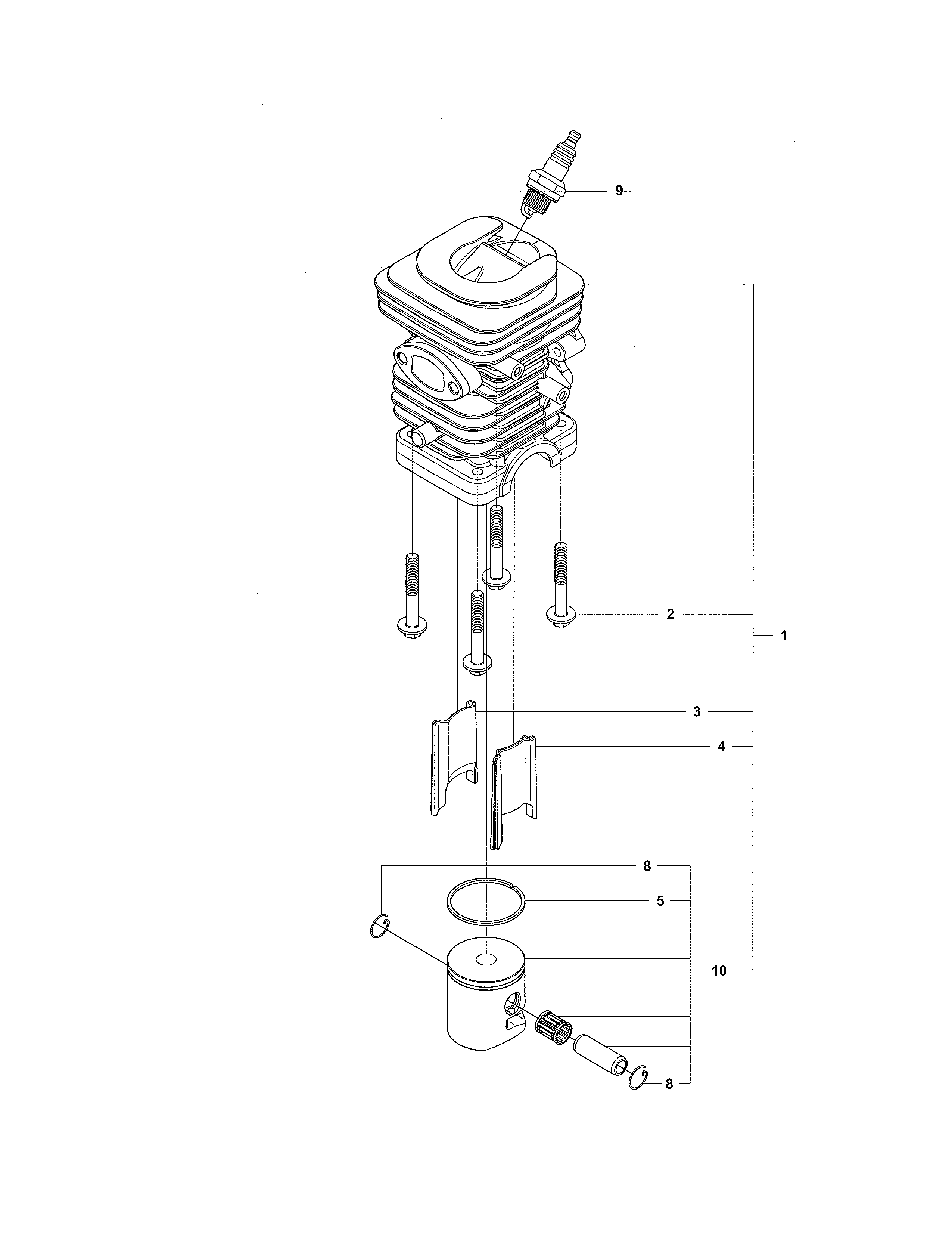 McCulloch 967027501 cylinder & piston diagram