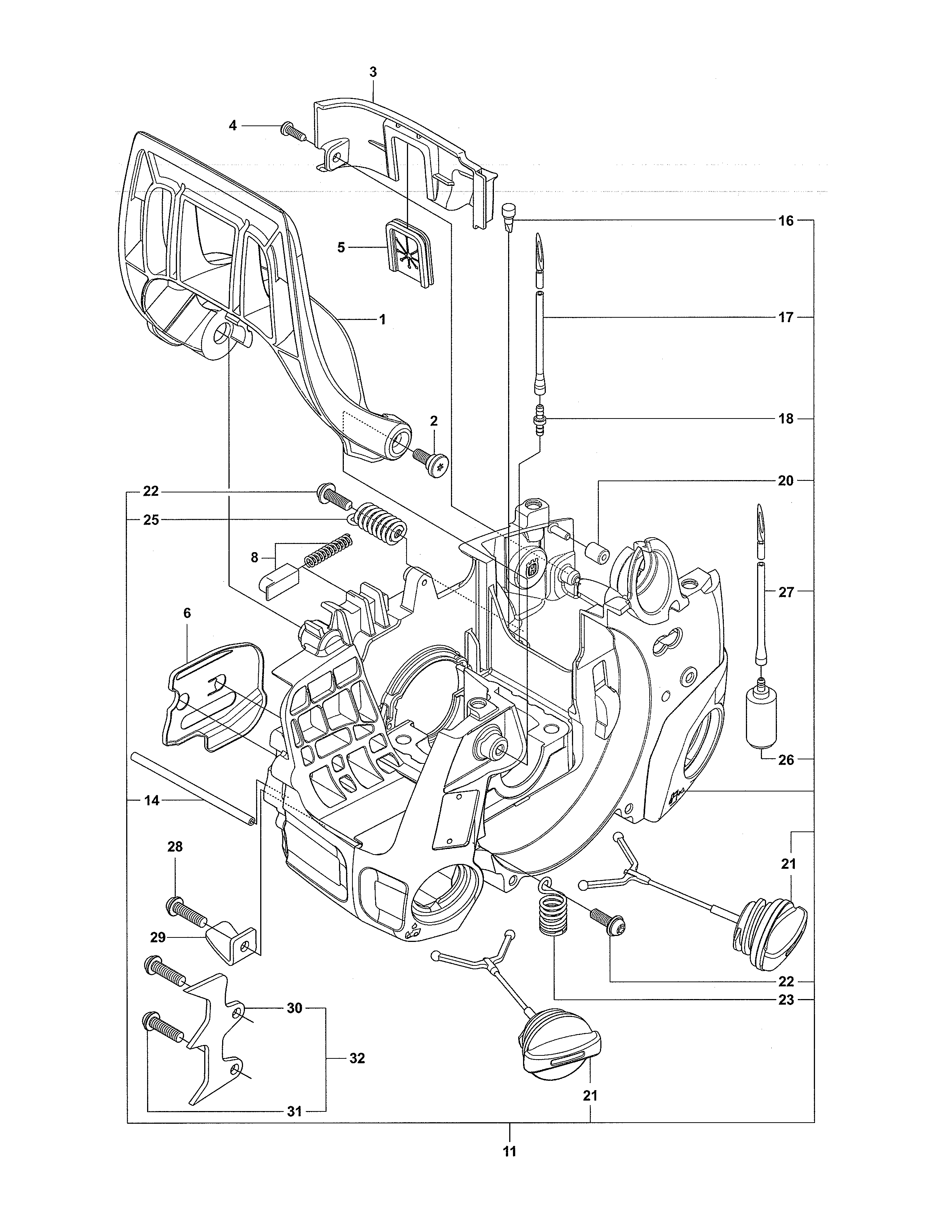 McCulloch 967027501 crankcase diagram
