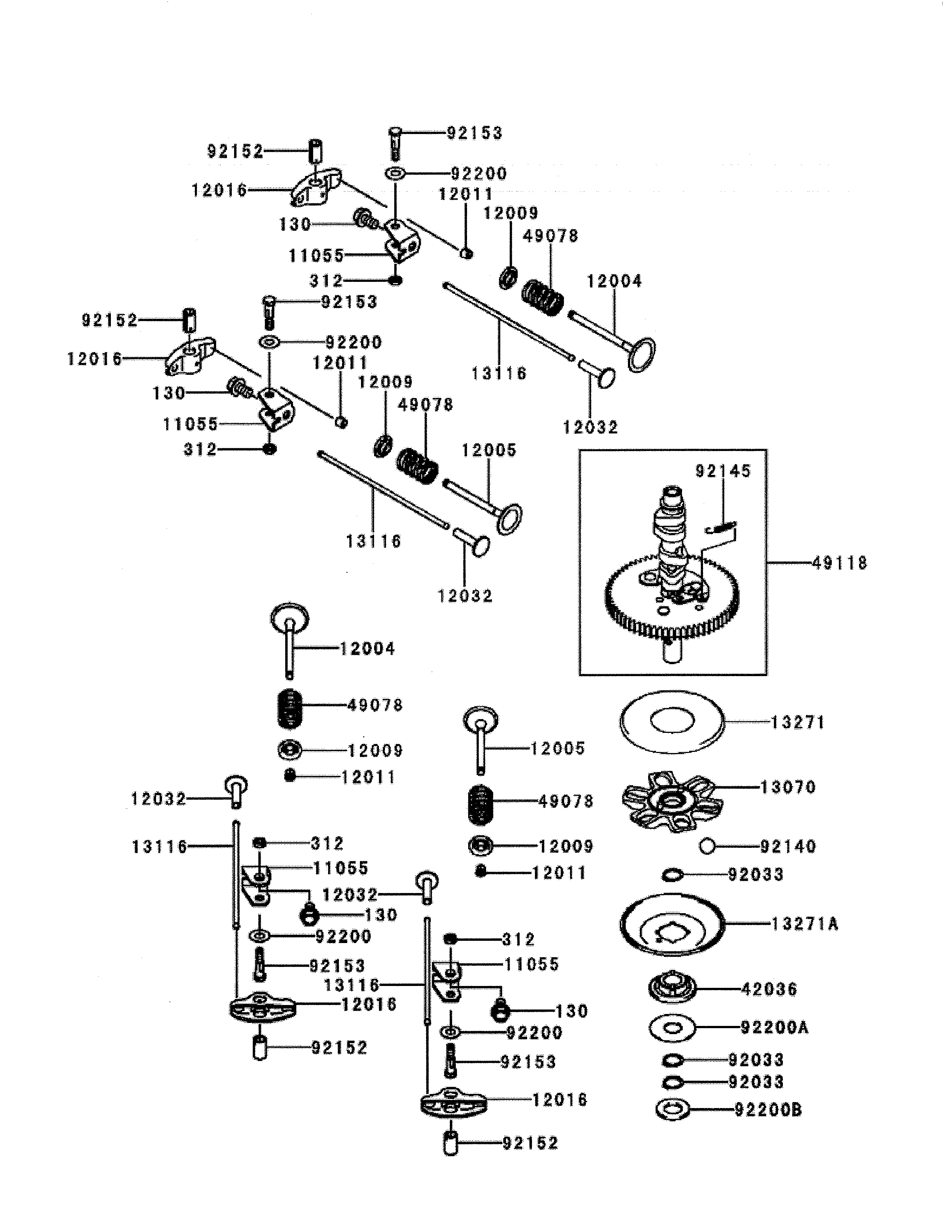 Husqvarna LGT24K54/240471 valve/camshaft diagram