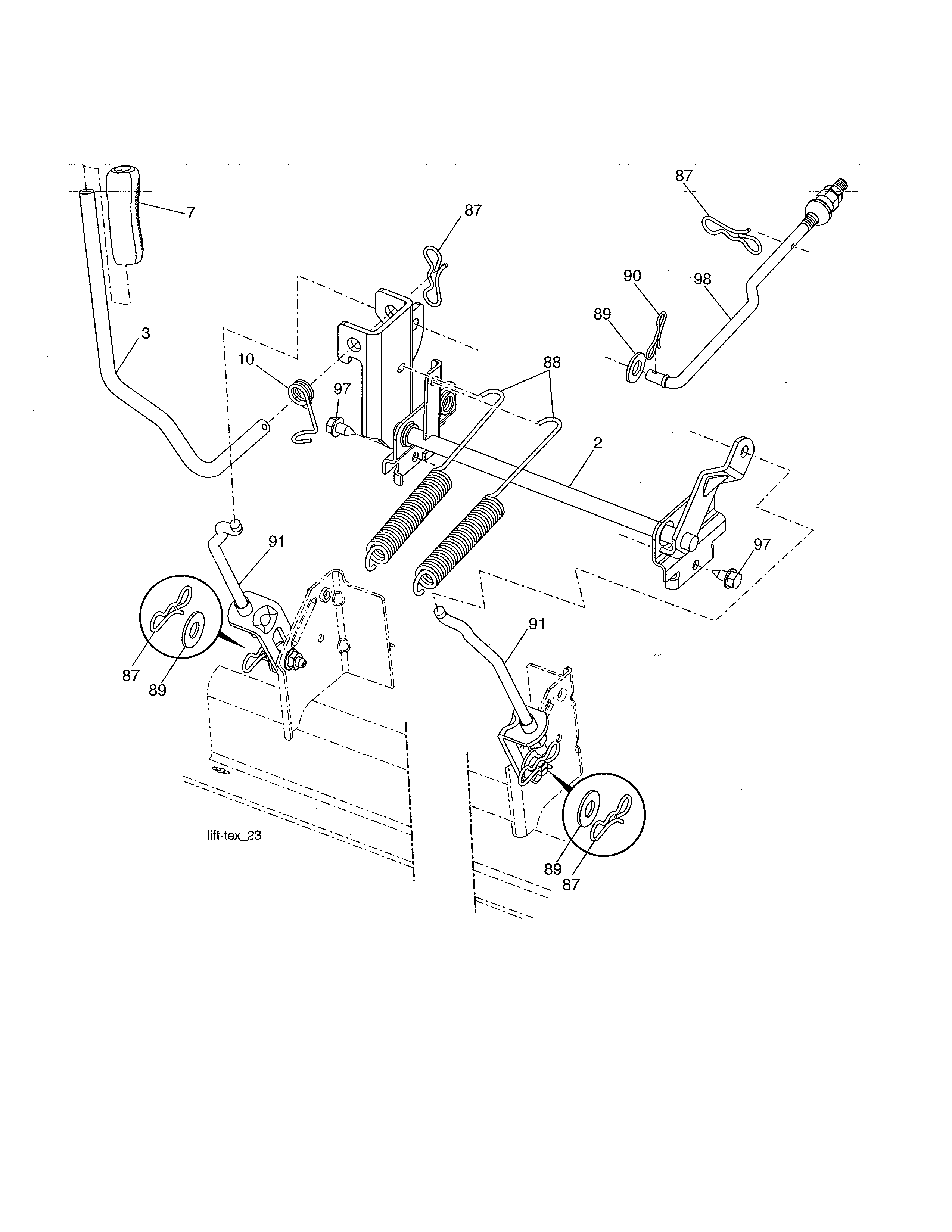 Husqvarna LGT24K54/240471 mower lift diagram