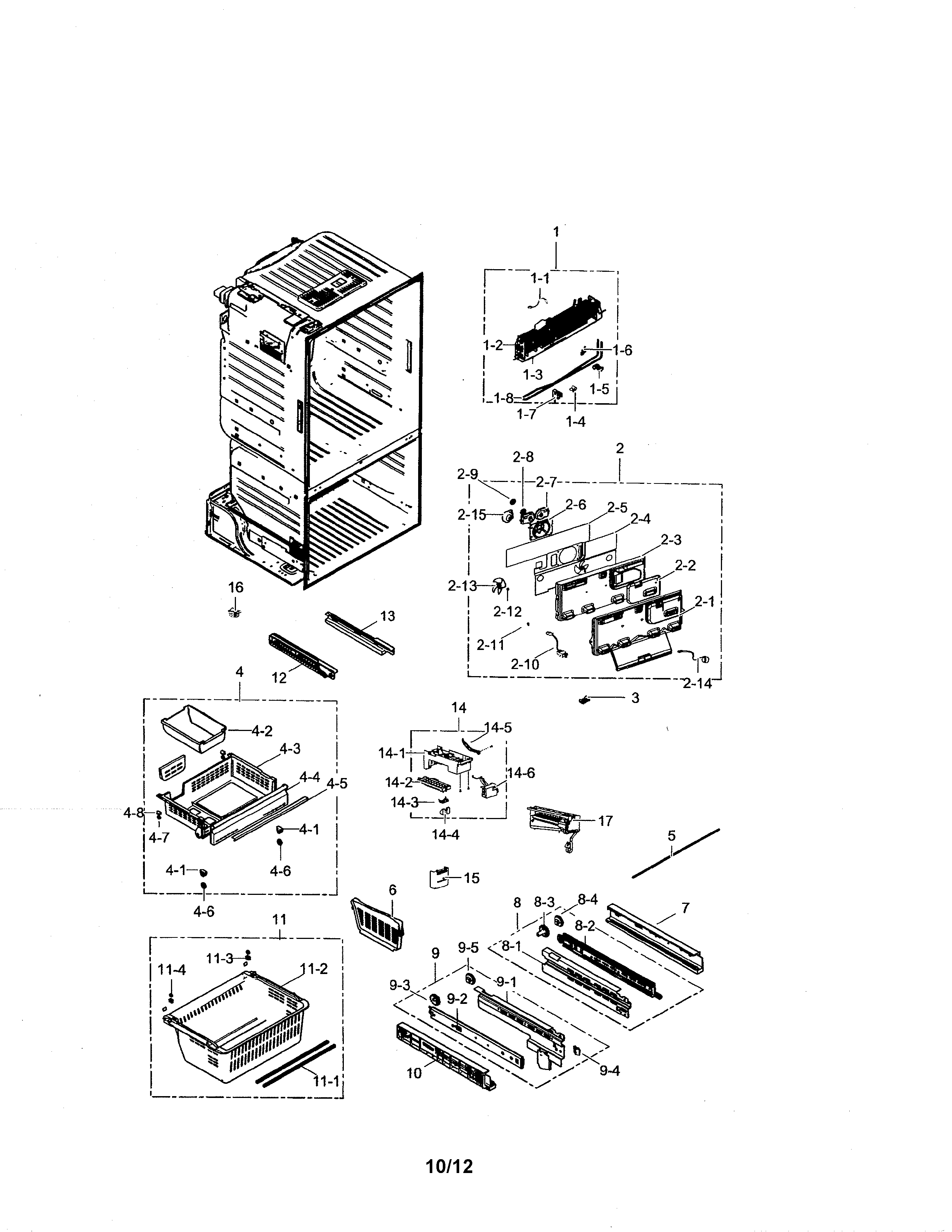 Samsung RF260BEAEWW/AA-01 freezer diagram