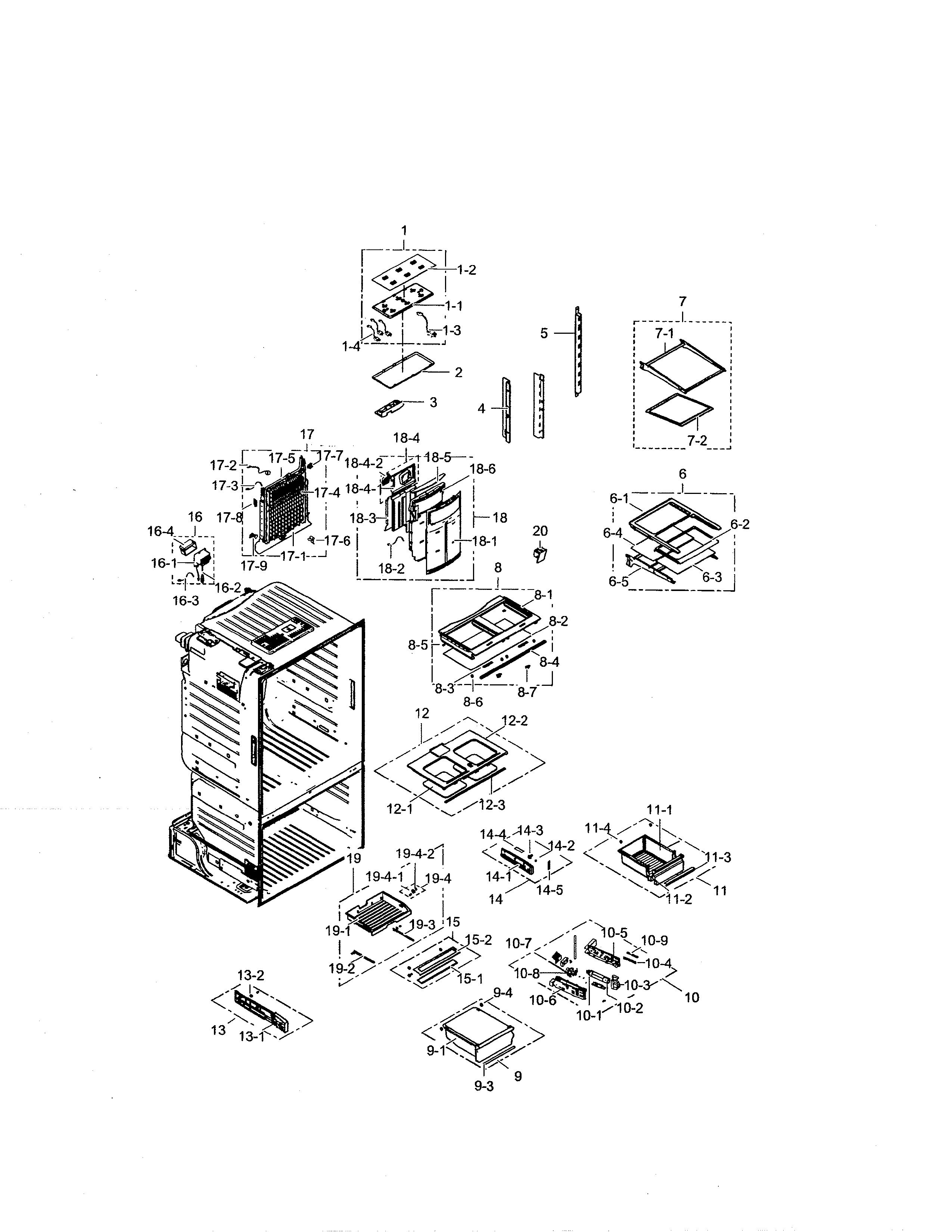 Samsung RF260BEAEWW/AA-01 refrigerator diagram