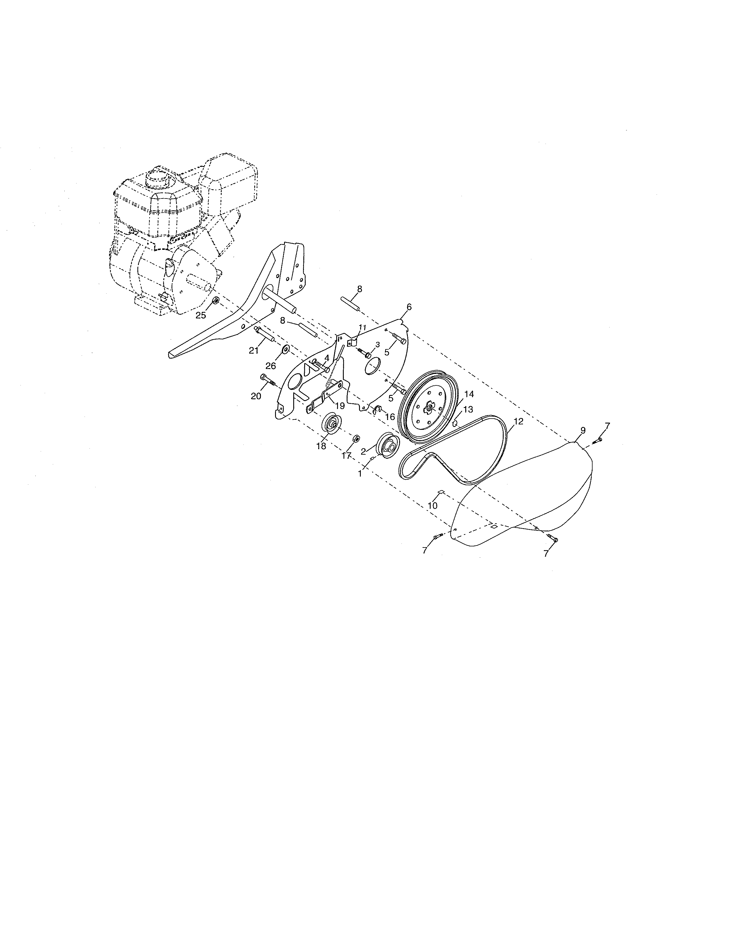 Craftsman 917298021 belt guard/pulley diagram
