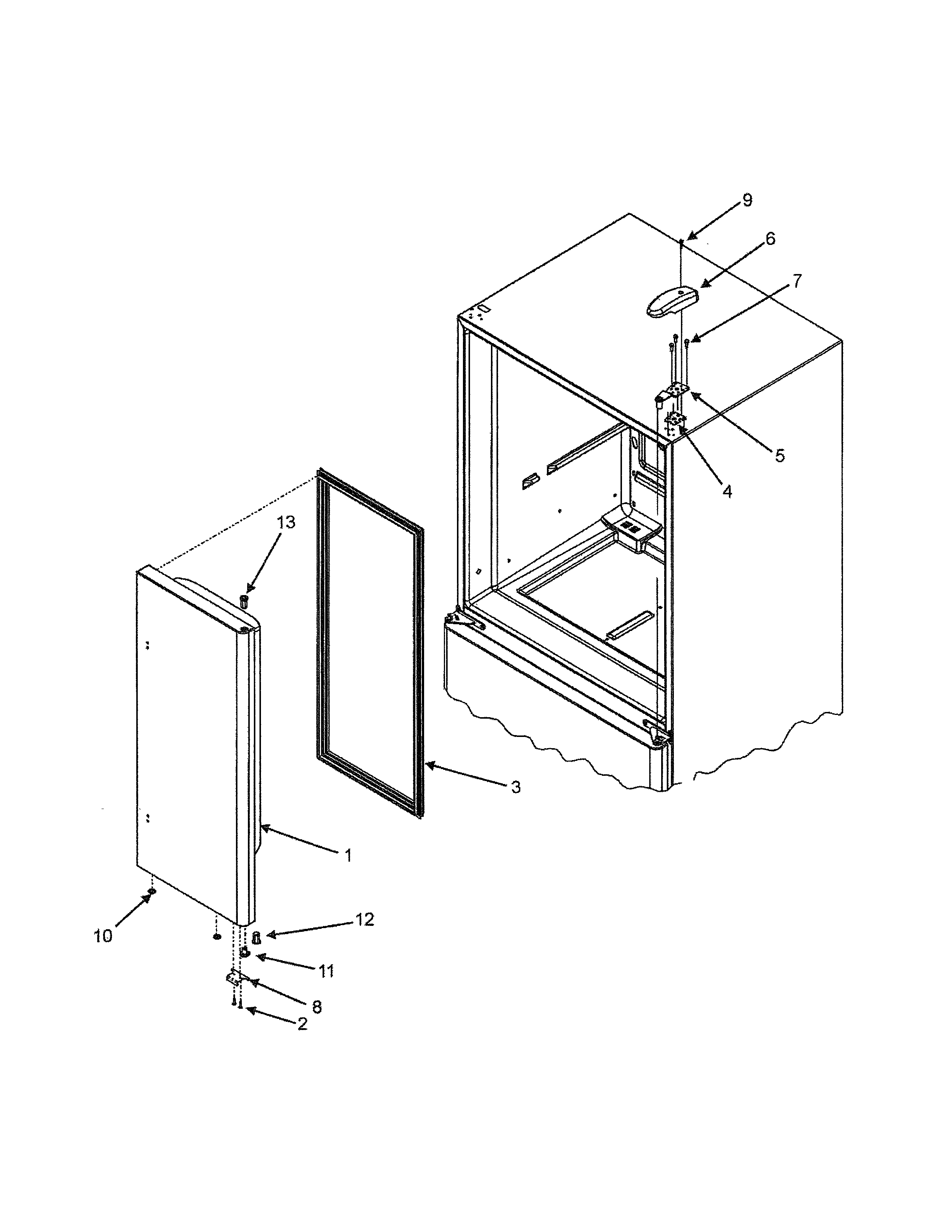 Dacor EF36BNDFSS right refrigerator door diagram