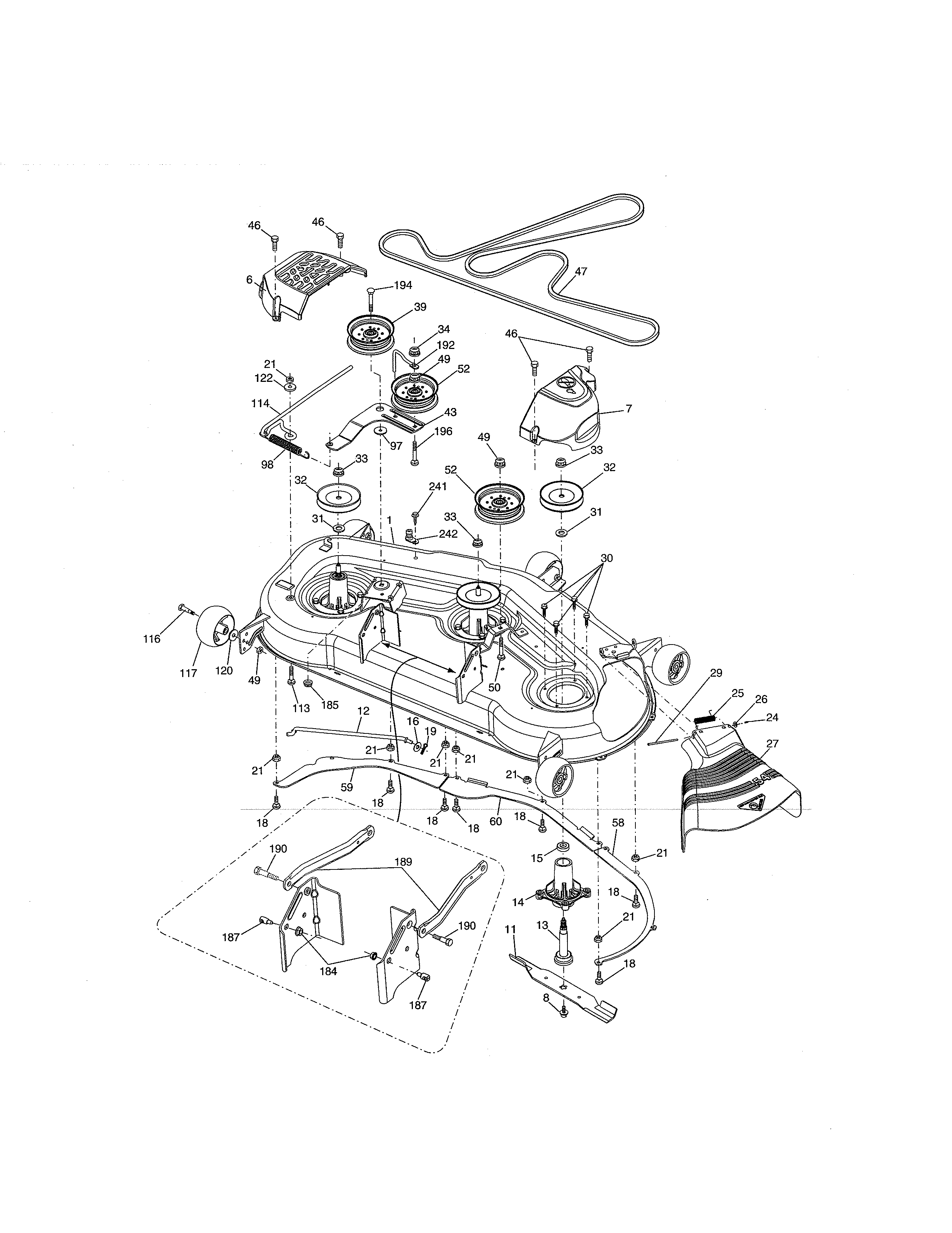 Craftsman 917250251 mower deck diagram