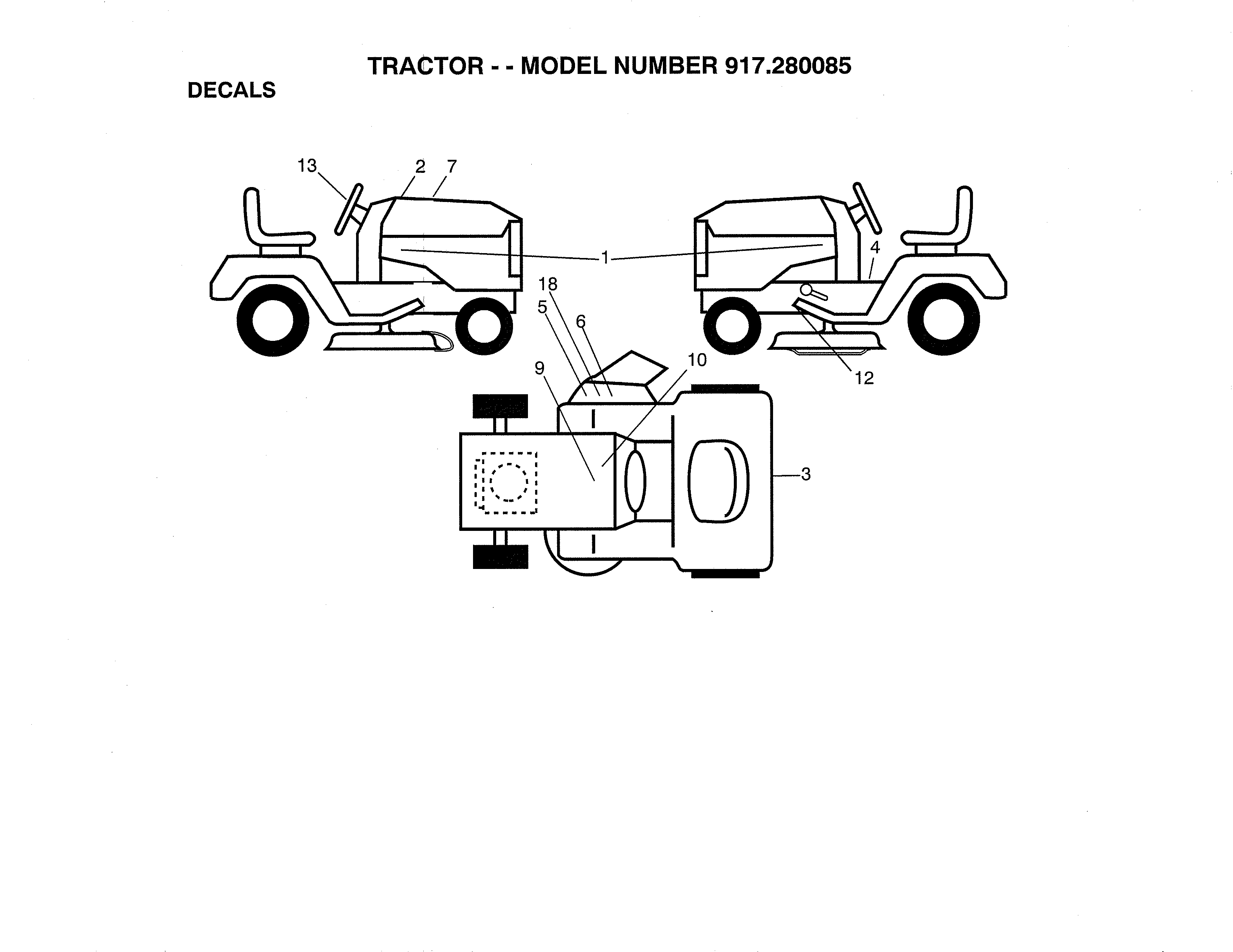 Craftsman 917280085 decals diagram