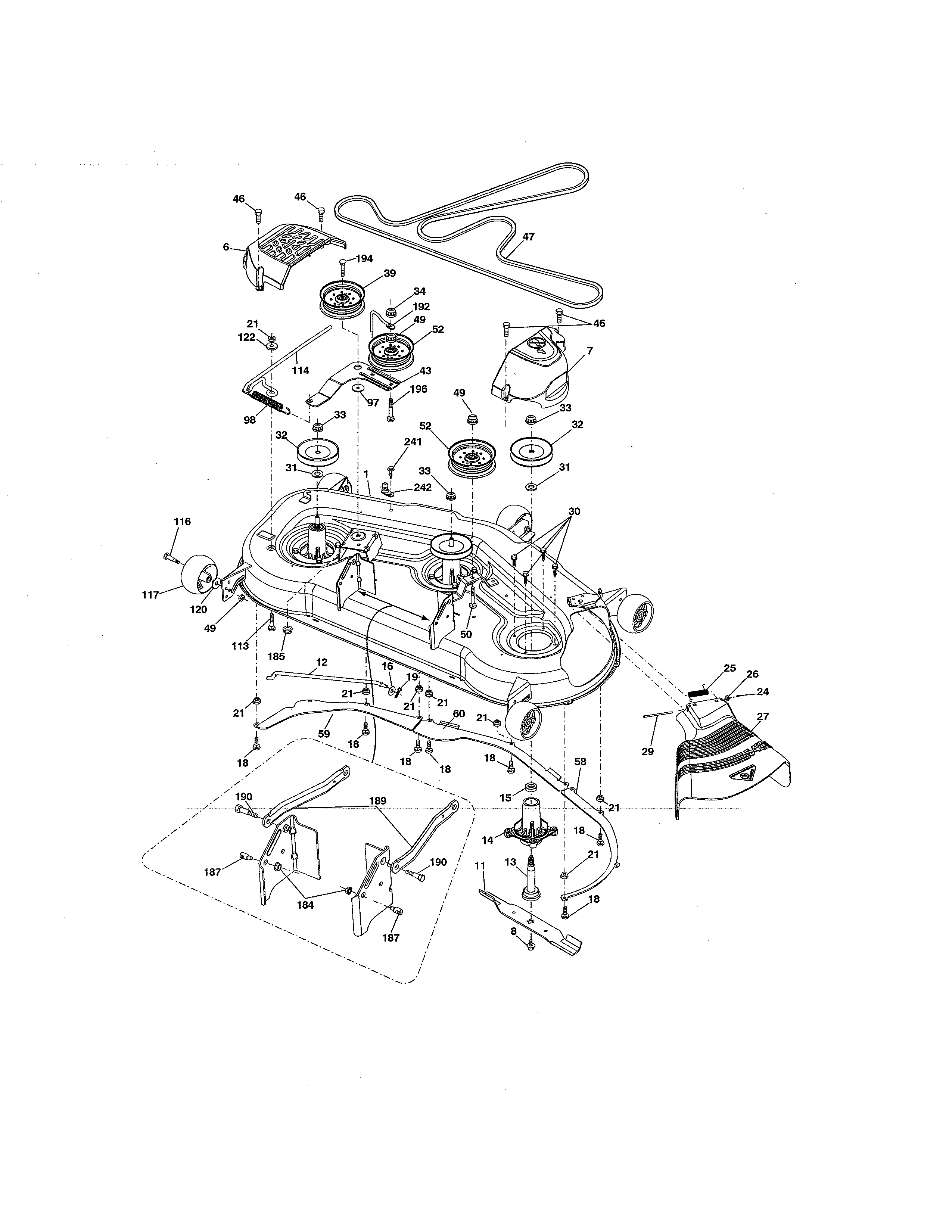 Craftsman 917288673 mower deck diagram