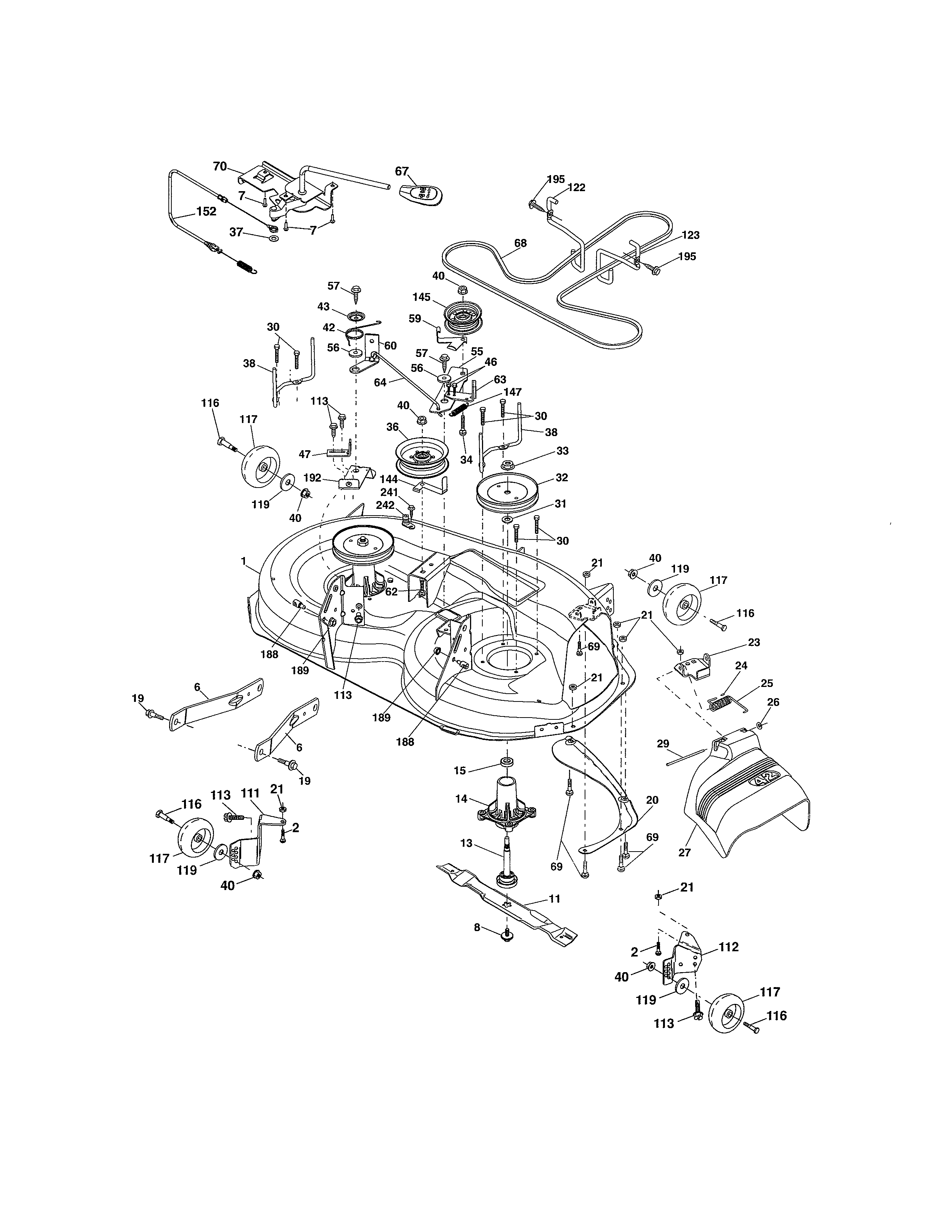 Craftsman 917288563 mower deck diagram