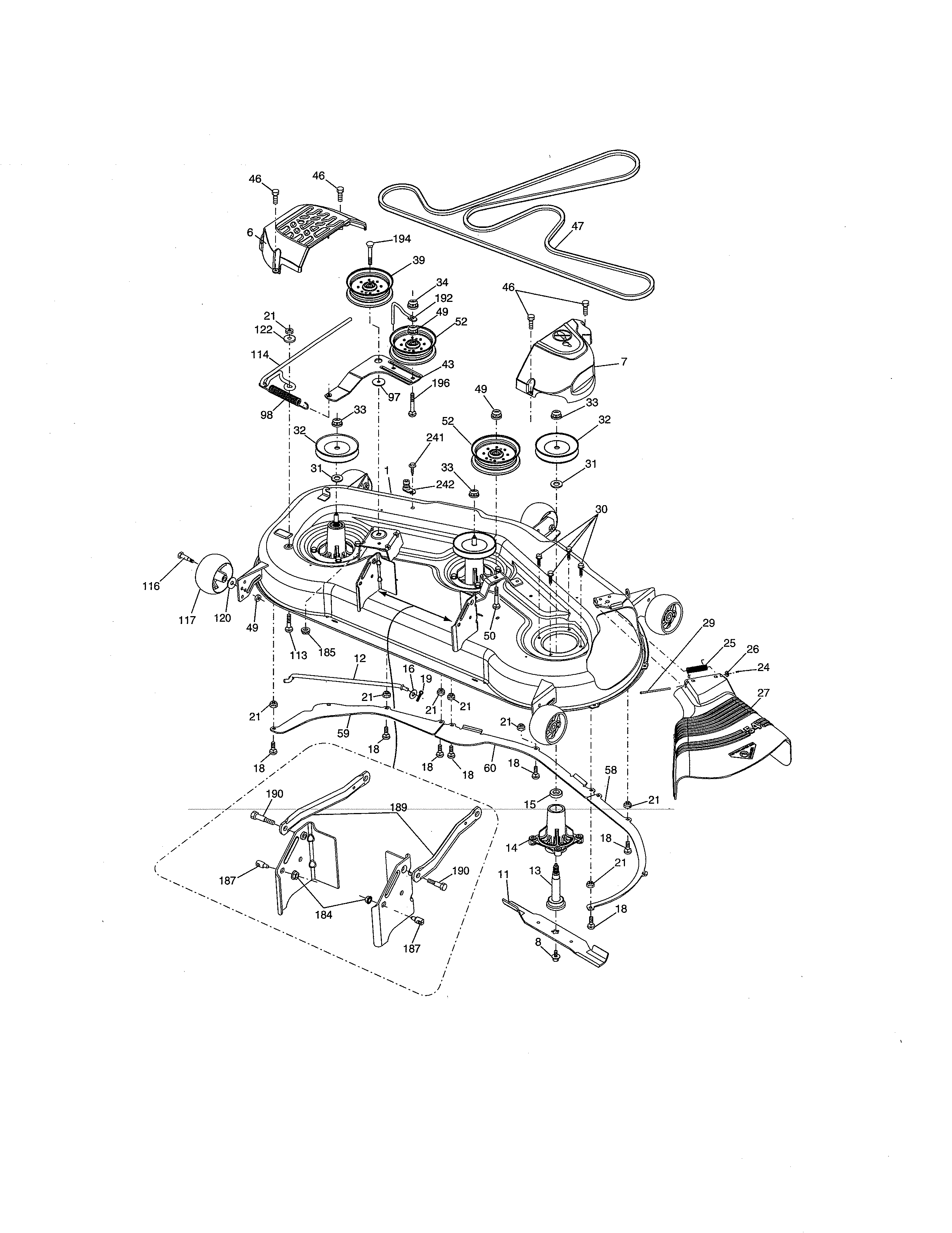 Craftsman 917250241 mower deck diagram