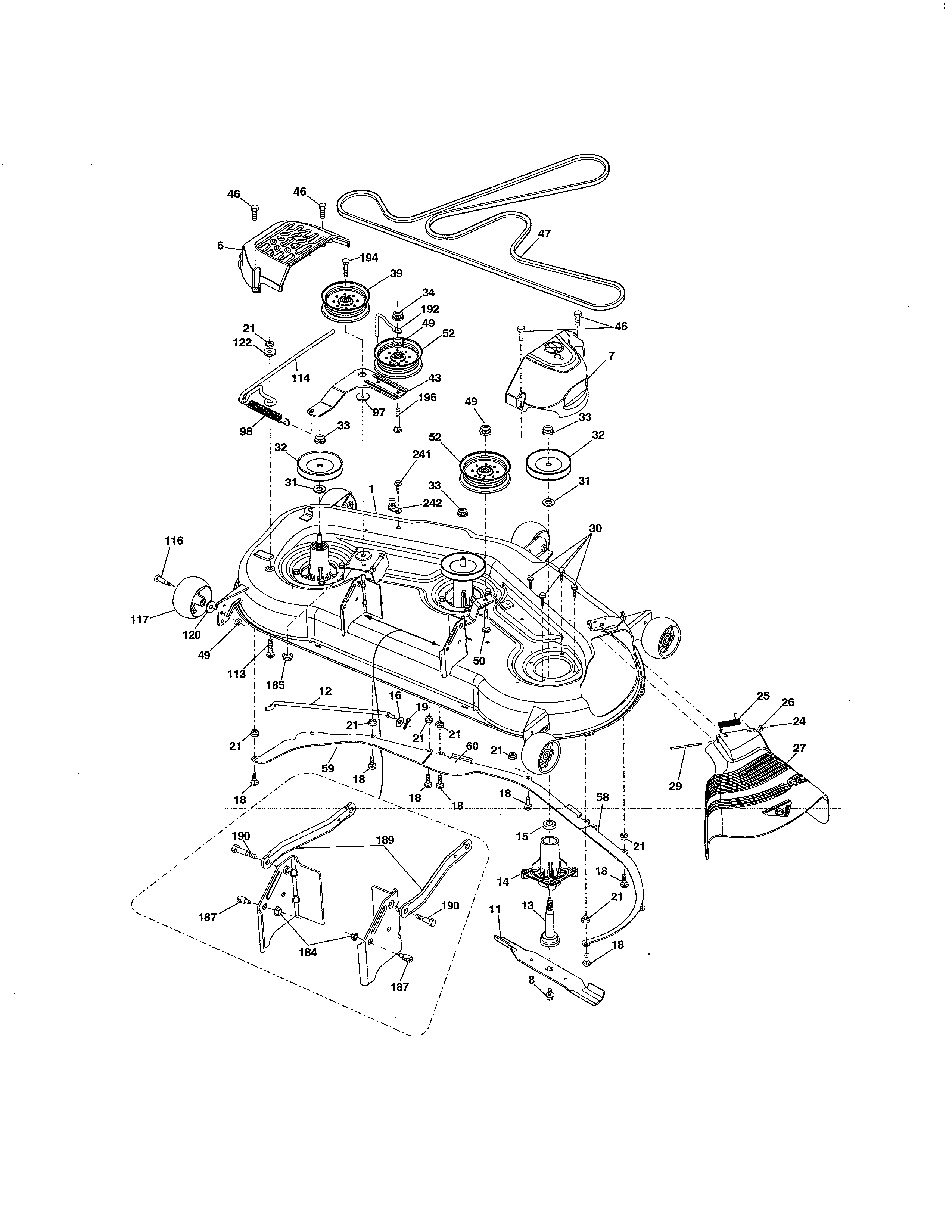 Craftsman 917288632 mower deck diagram