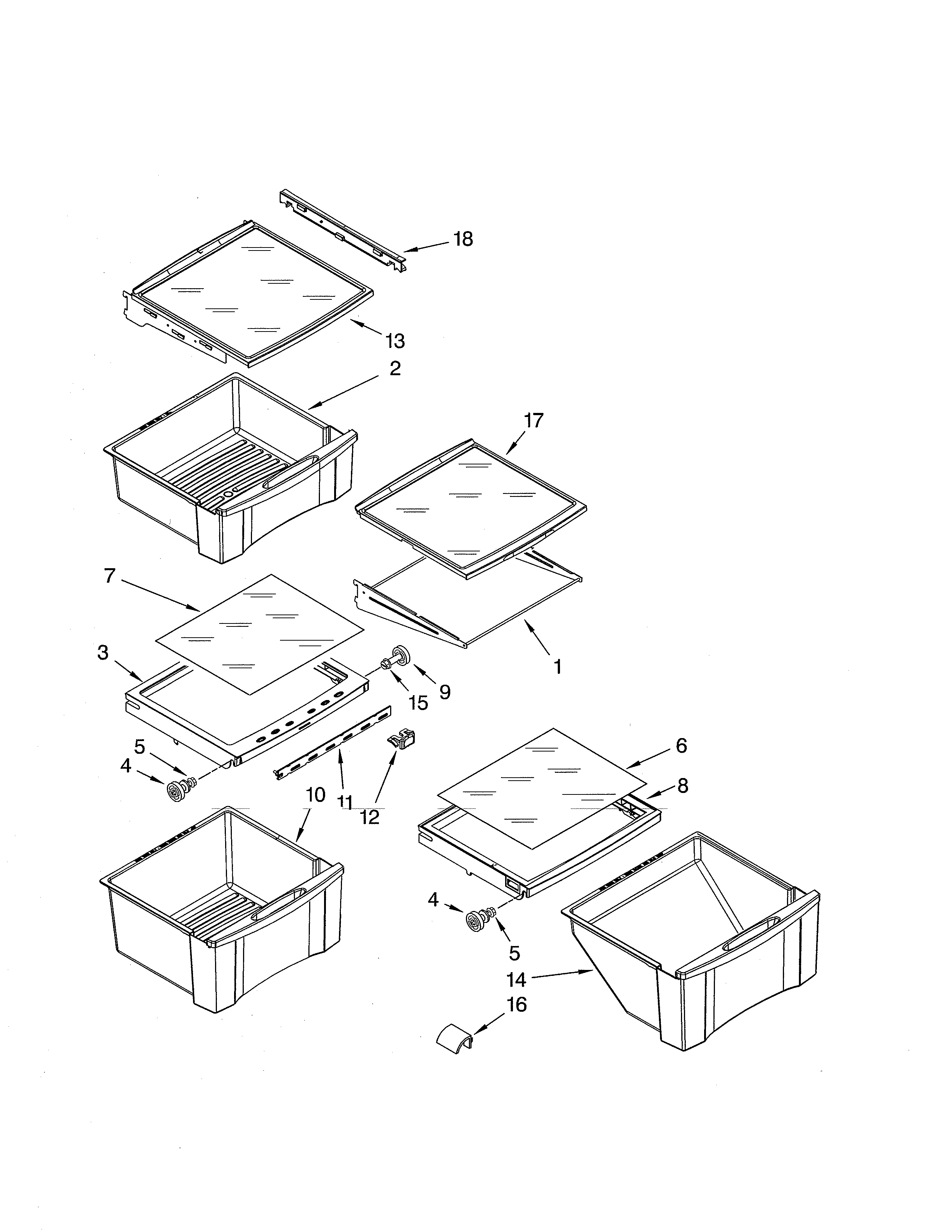Whirlpool GS6NHAXVK04 refrigerator shelf diagram