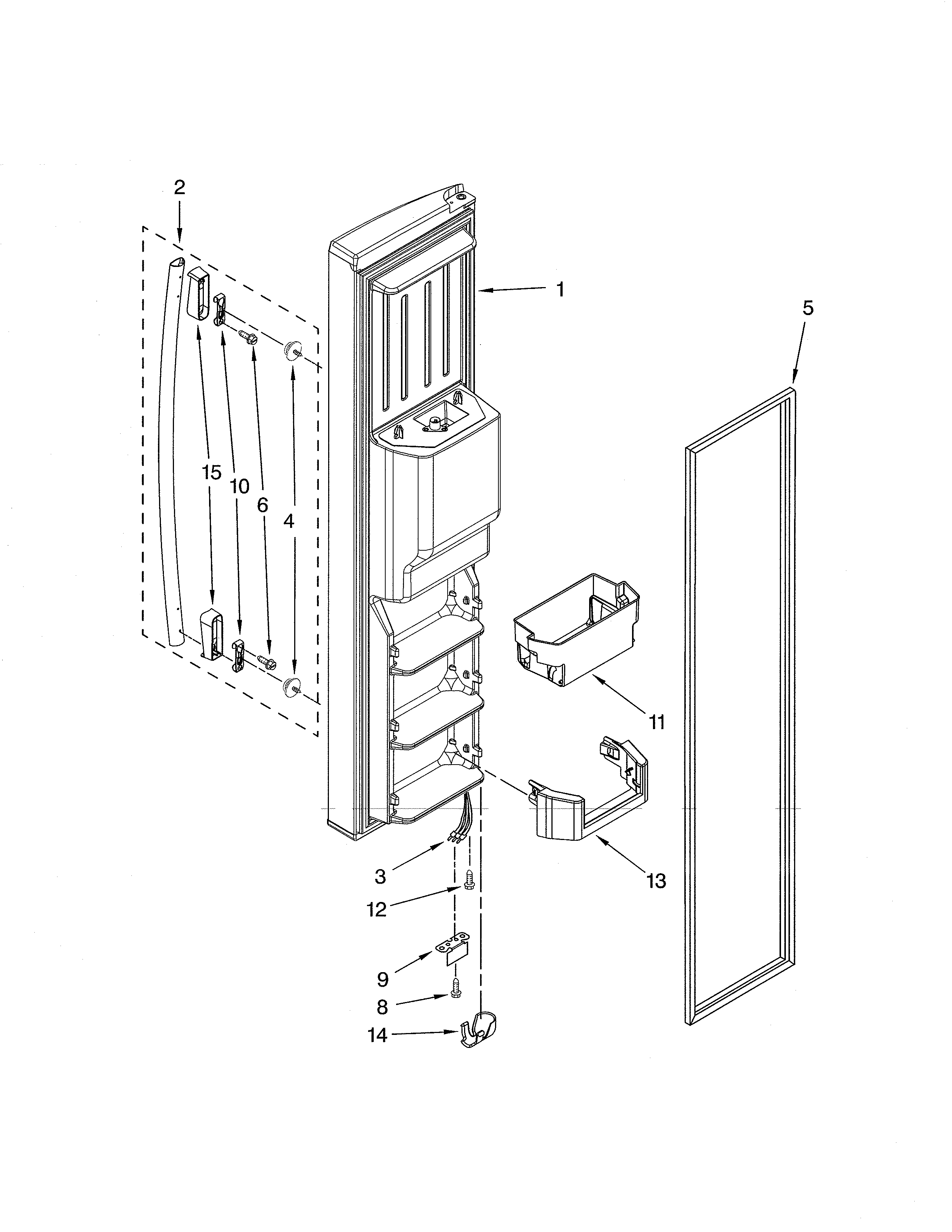 Whirlpool GS6NHAXVK04 freezer door diagram