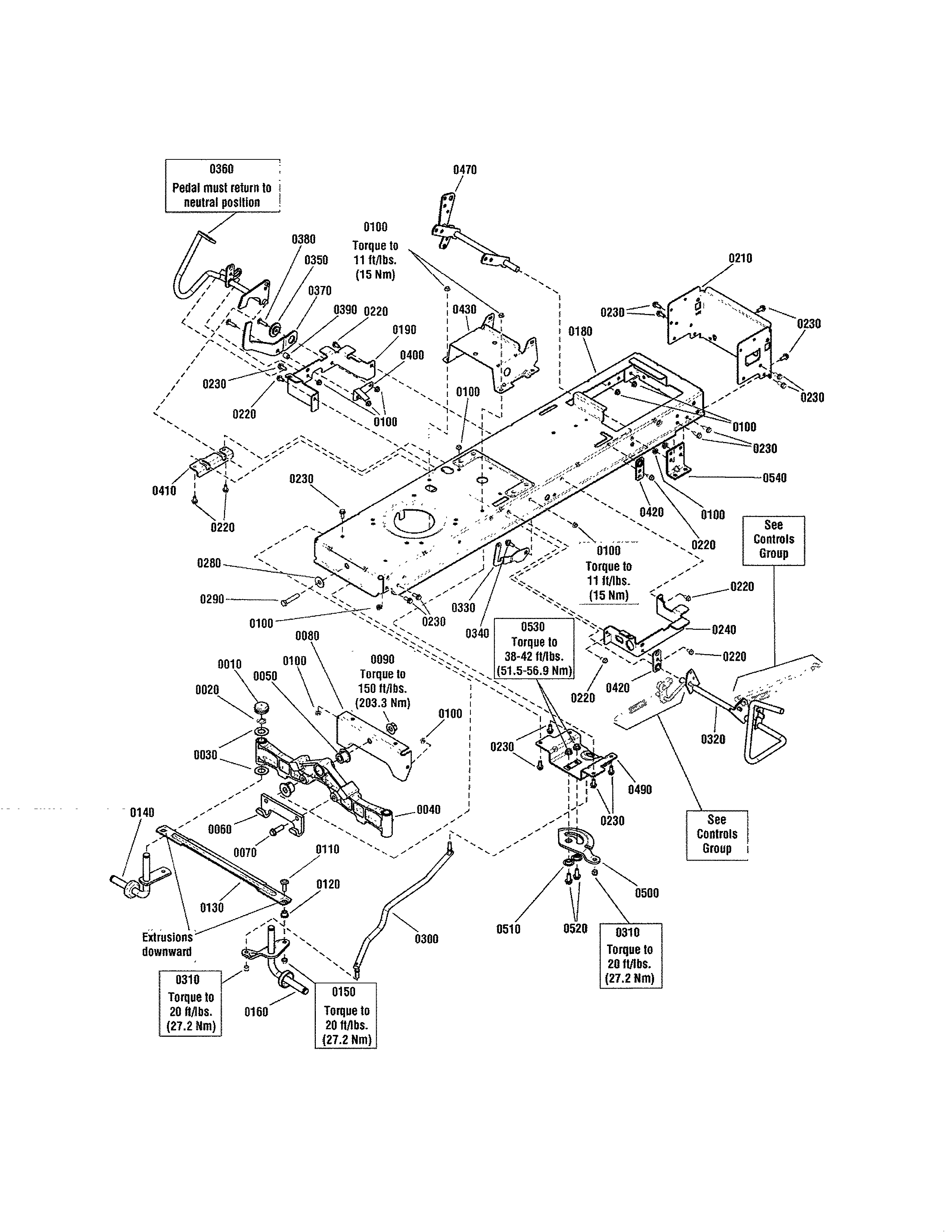Snapper 2690980 frame & front axle diagram