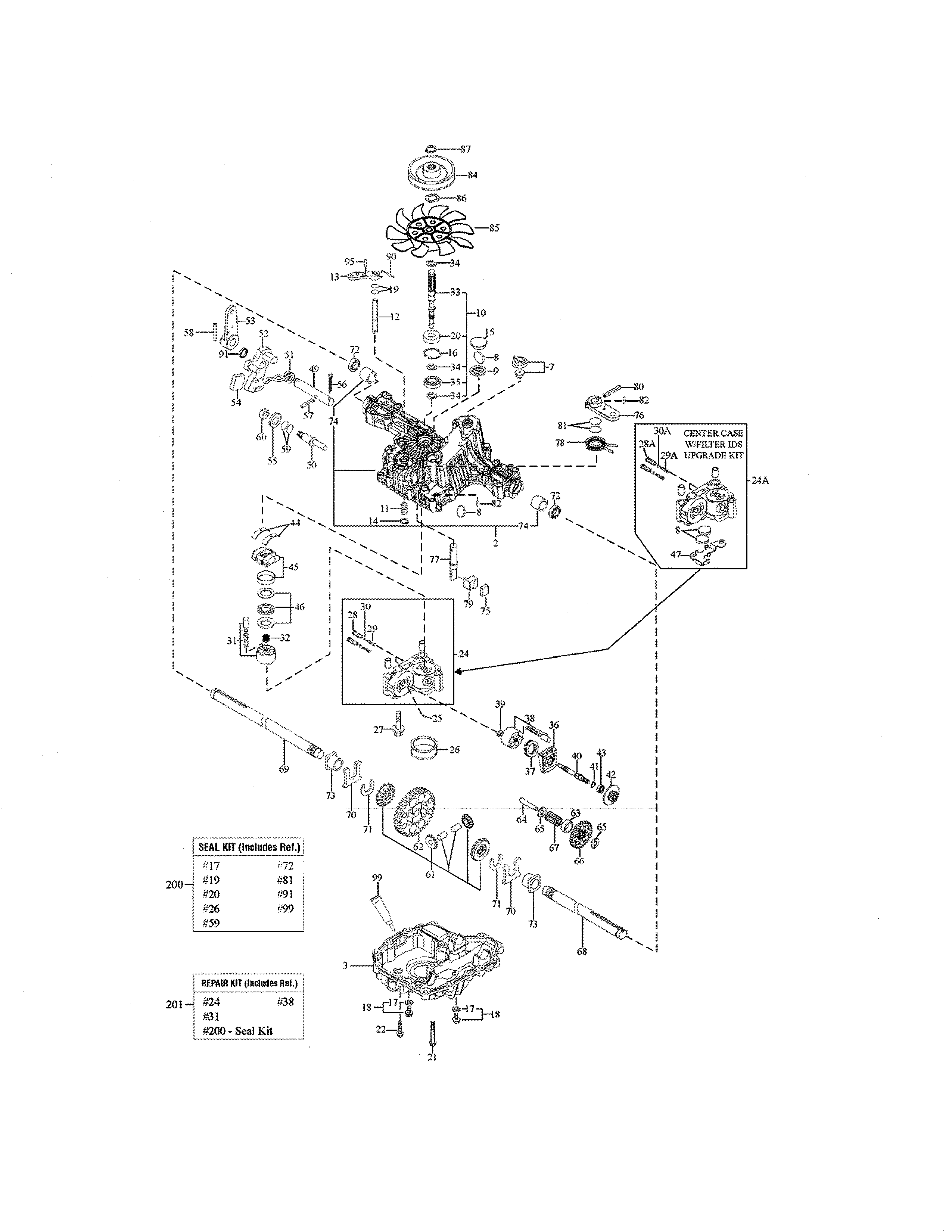 Snapper 2690980 transmission-tuff torq k46bl diagram