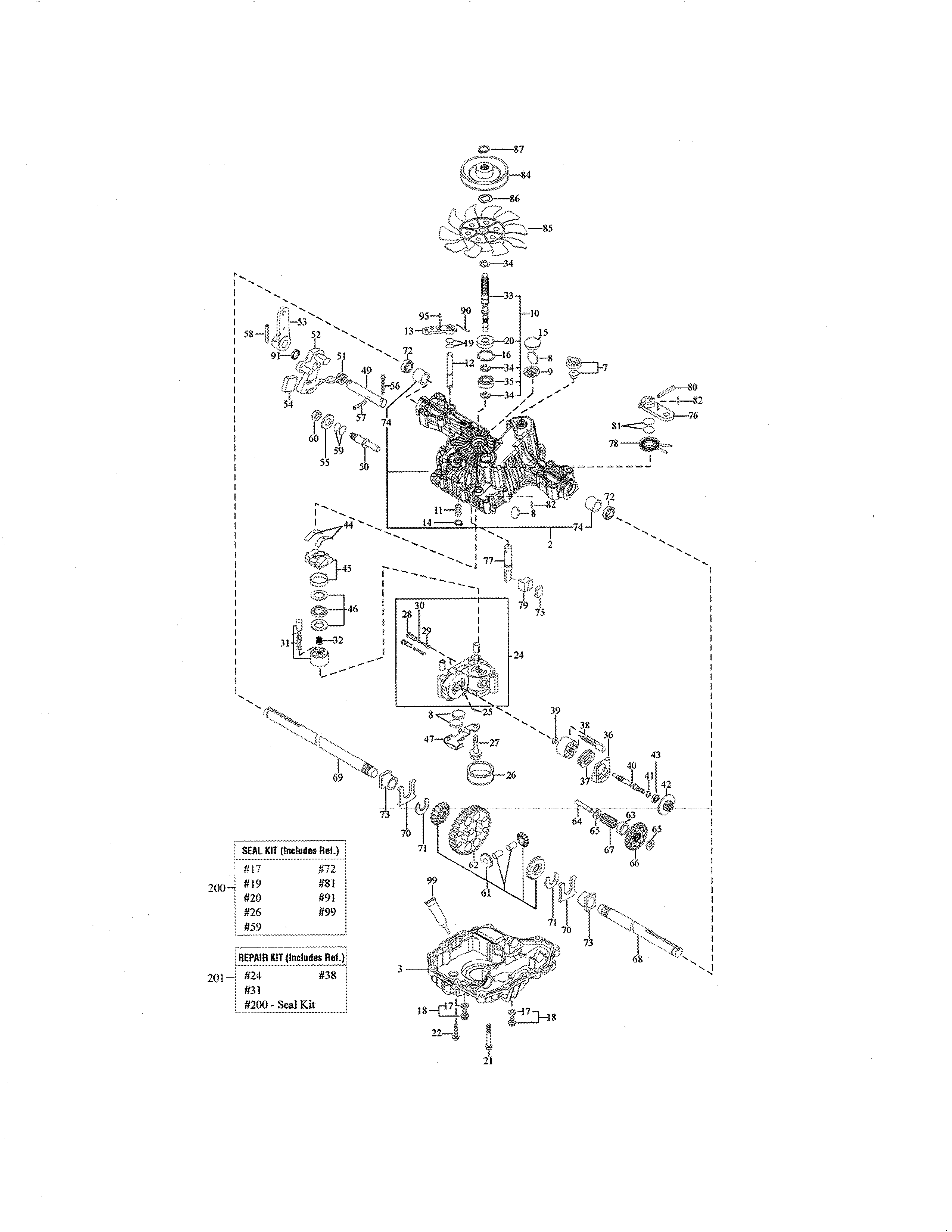 Snapper 2690980 transmission-tuff torq k46bp diagram