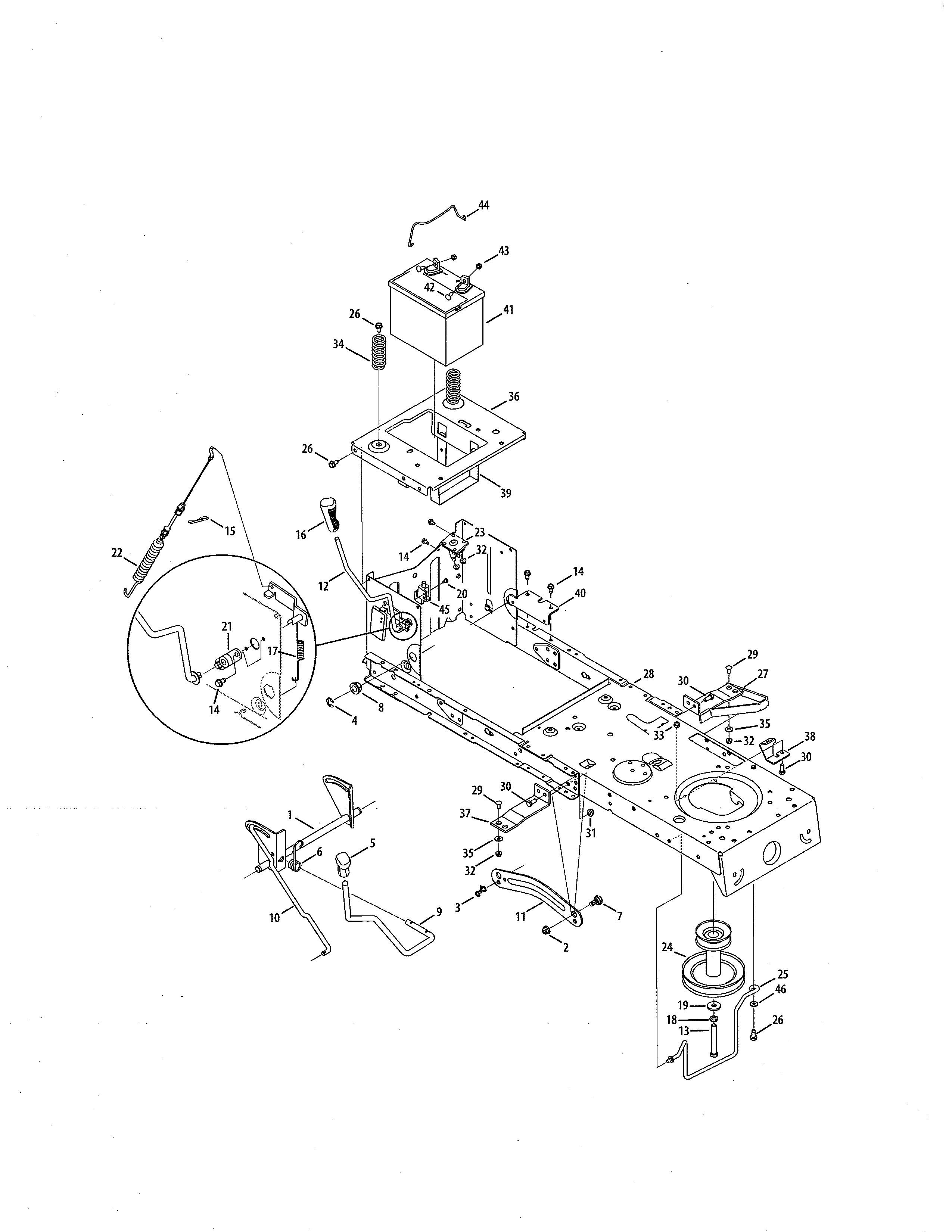 Craftsman 247288820 battery/frame diagram