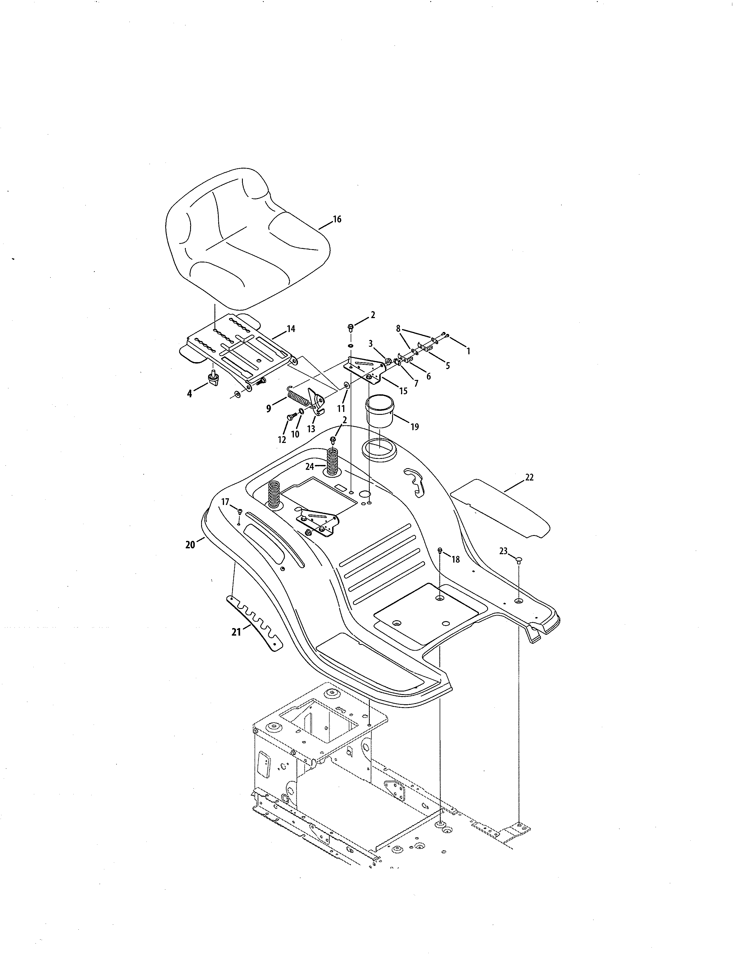 Craftsman 247288820 seat/fender diagram