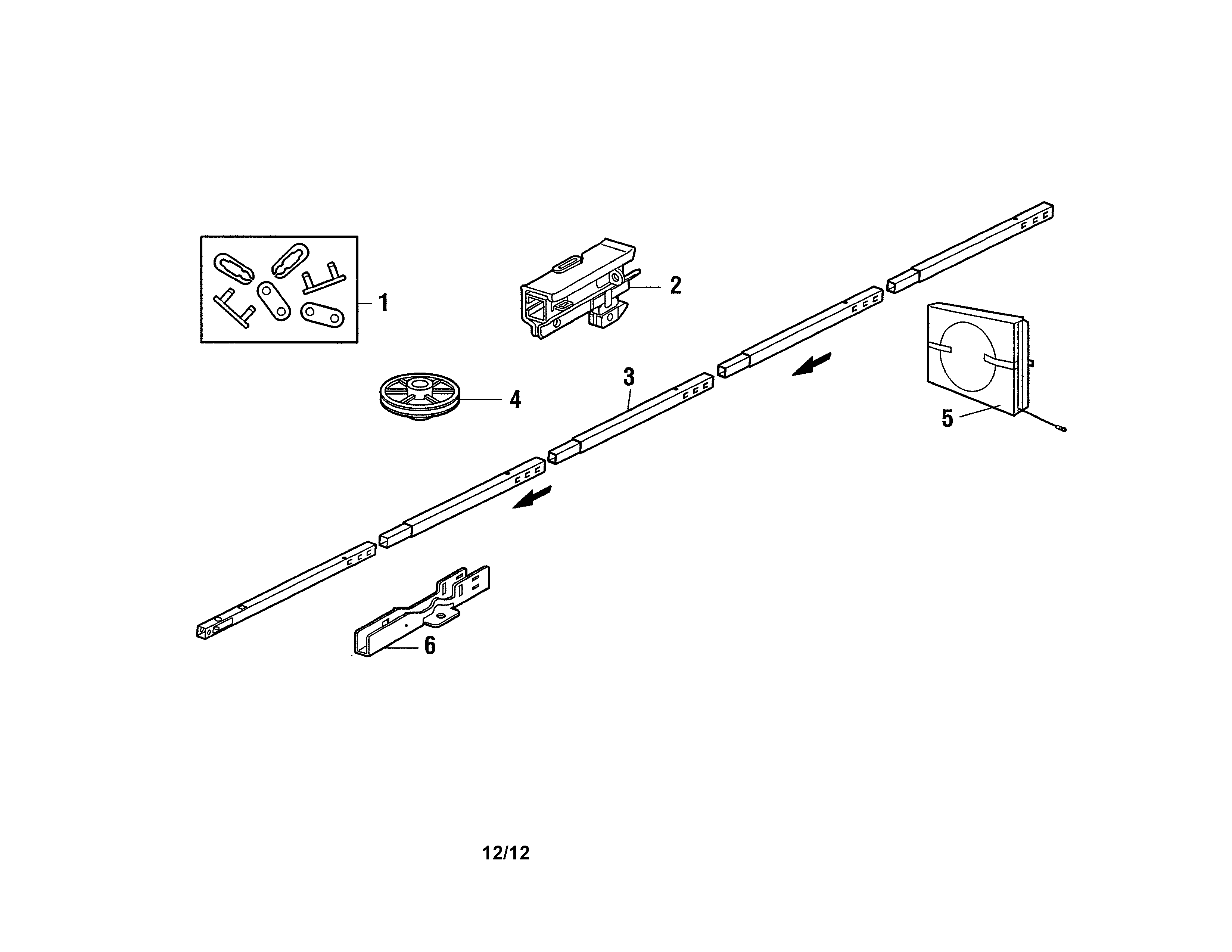 Craftsman 13953990DS rail assembly diagram