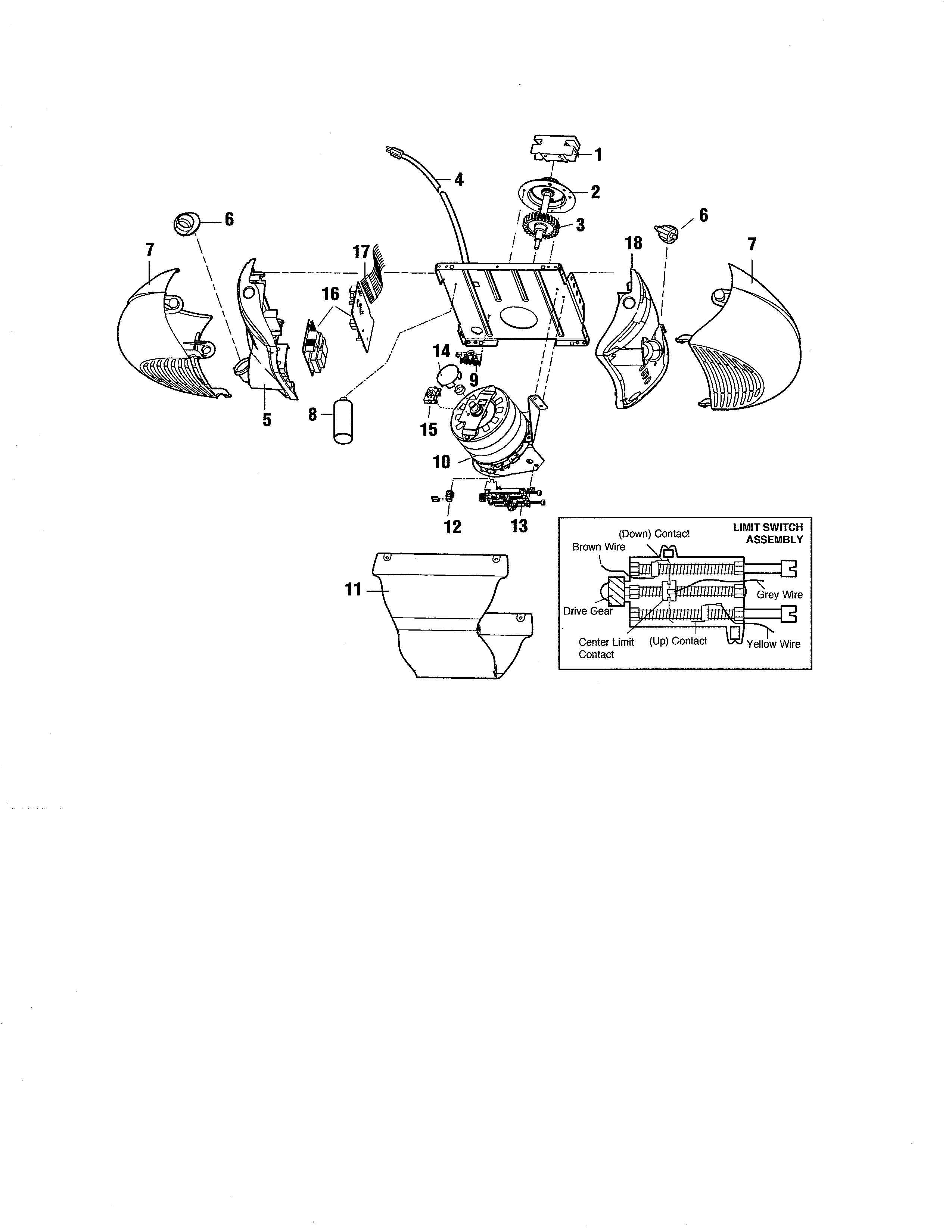 Craftsman 13953990DS motor unit assembly diagram