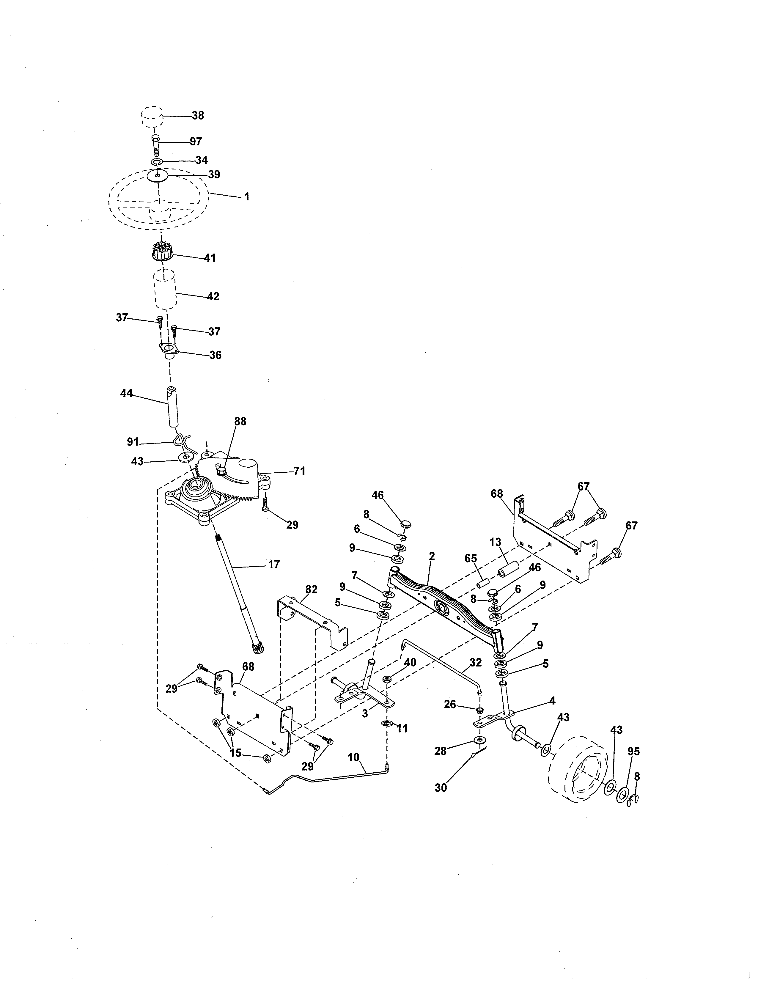 Craftsman 917289031 steering diagram