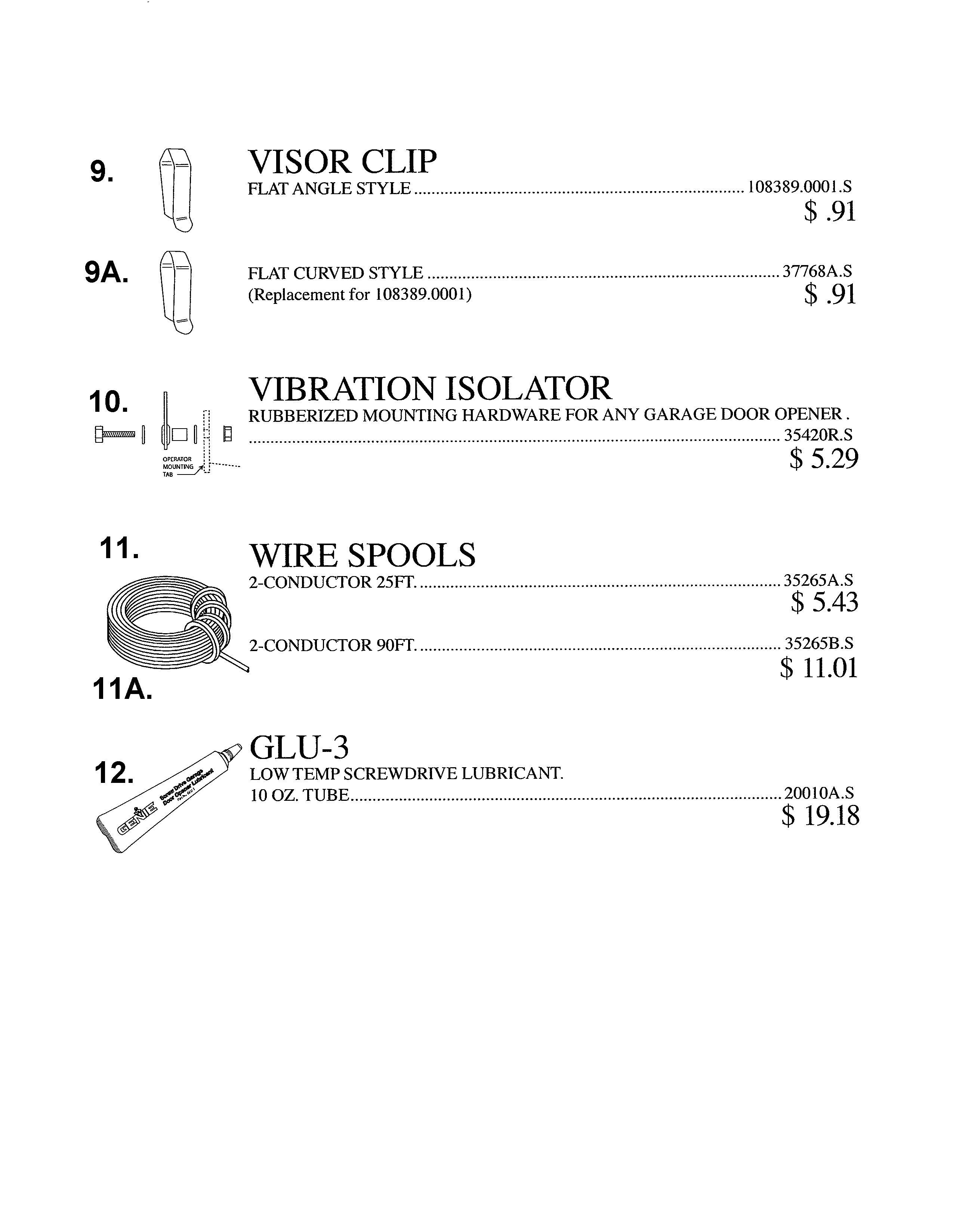 Genie INTELLIG 1200 service parts diagram