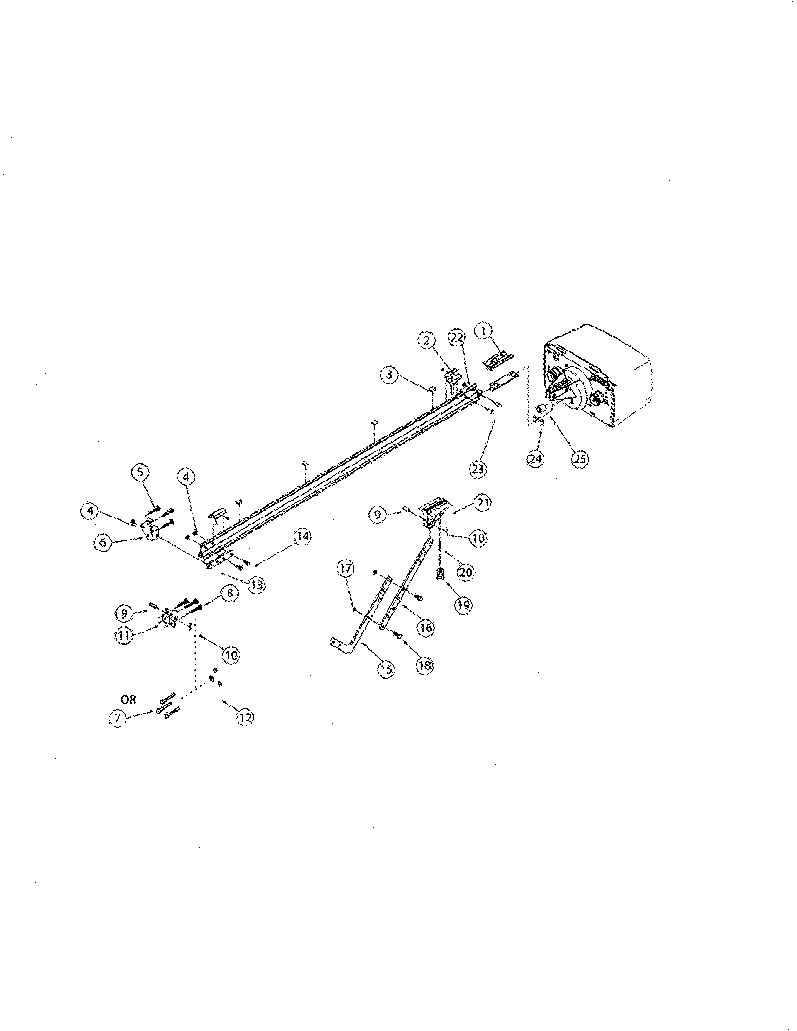 Genie AC SCREW DRIVE pro rail diagram