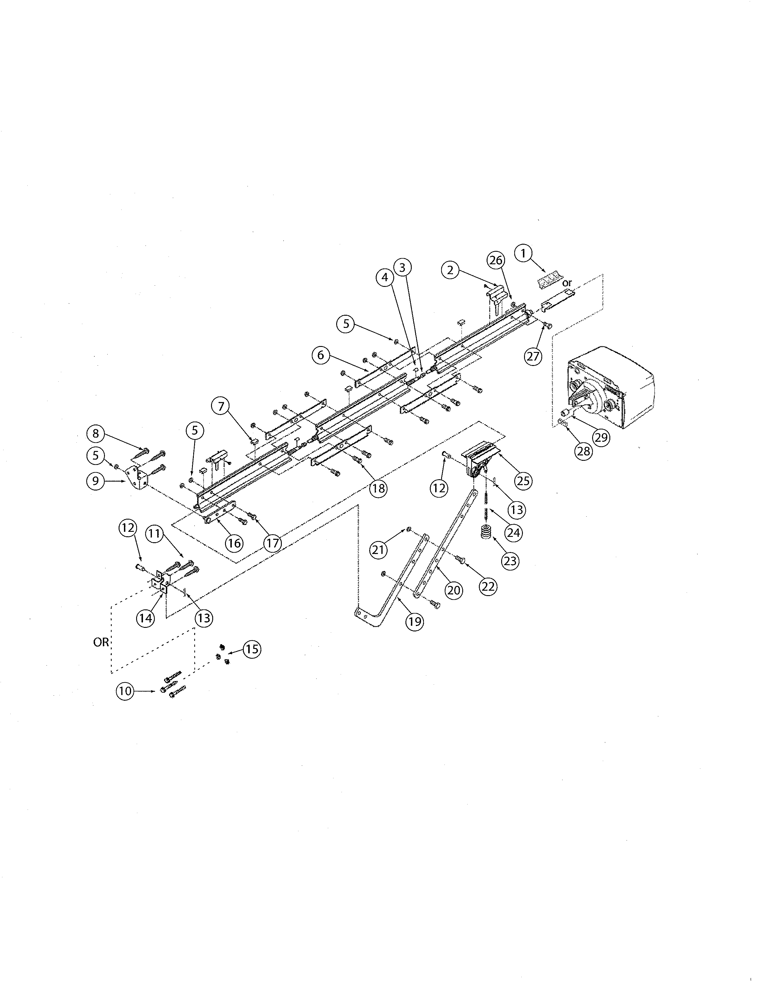 Genie AC SCREW DRIVE retail rail diagram