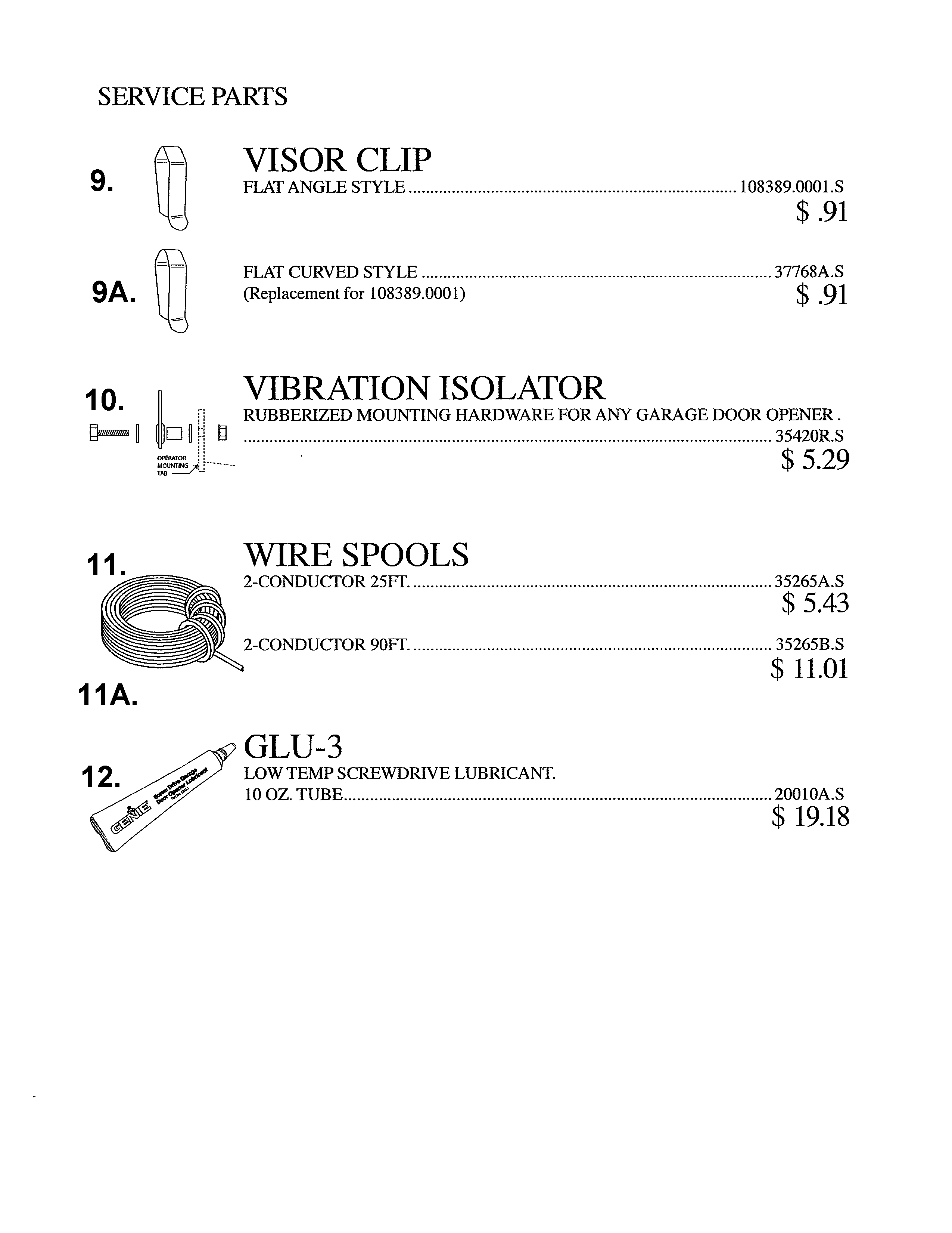 Genie AC SCREW DRIVE service parts diagram
