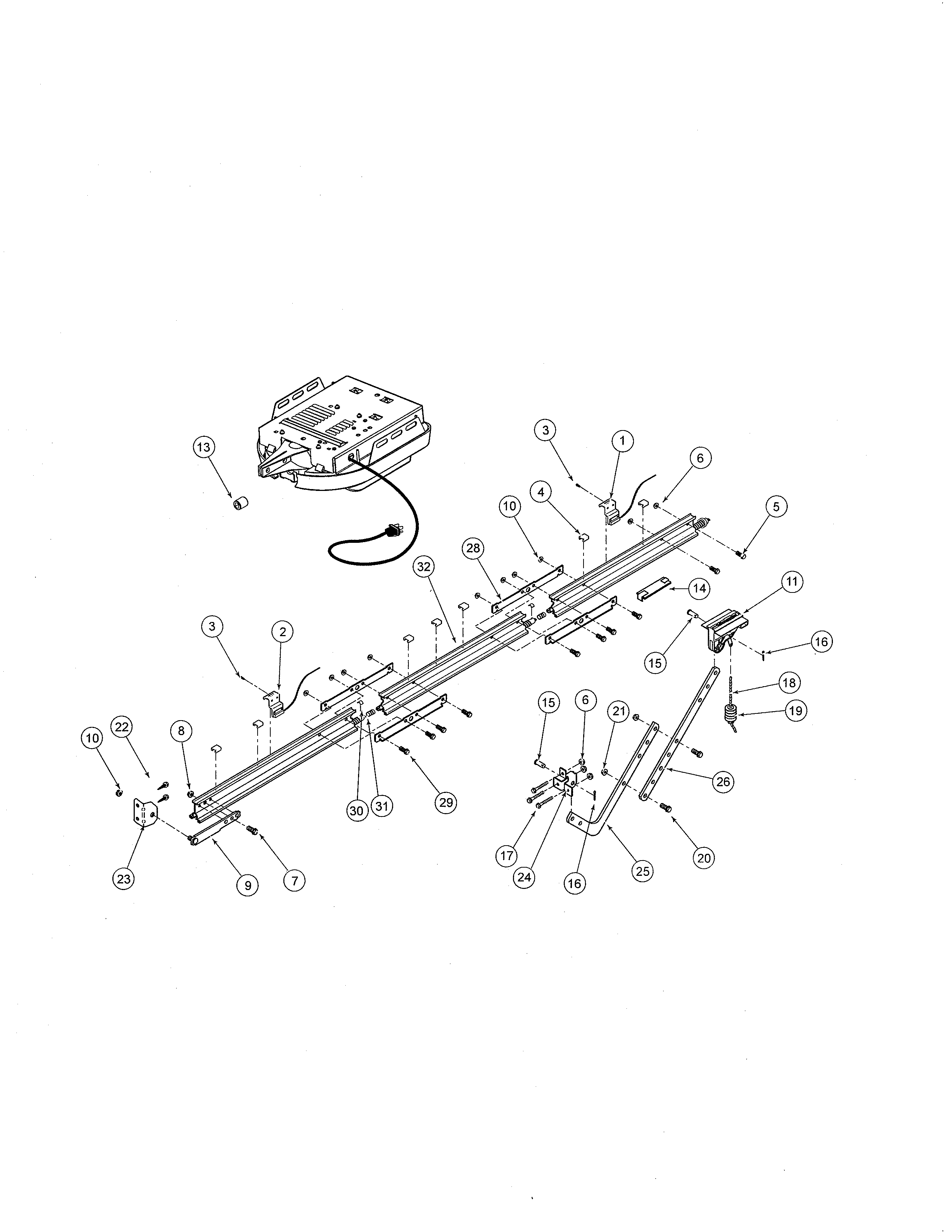 Genie EXCELERATOR retail rail diagram
