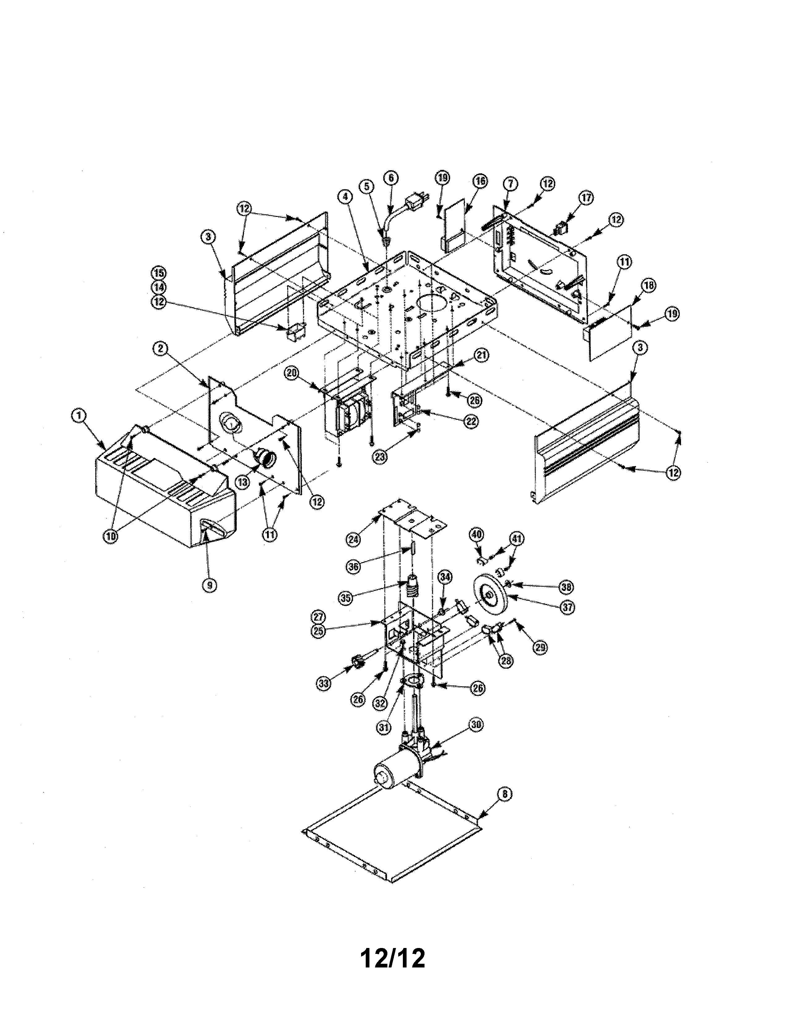 Genie 1200IC dc belt drive powerhead diagram
