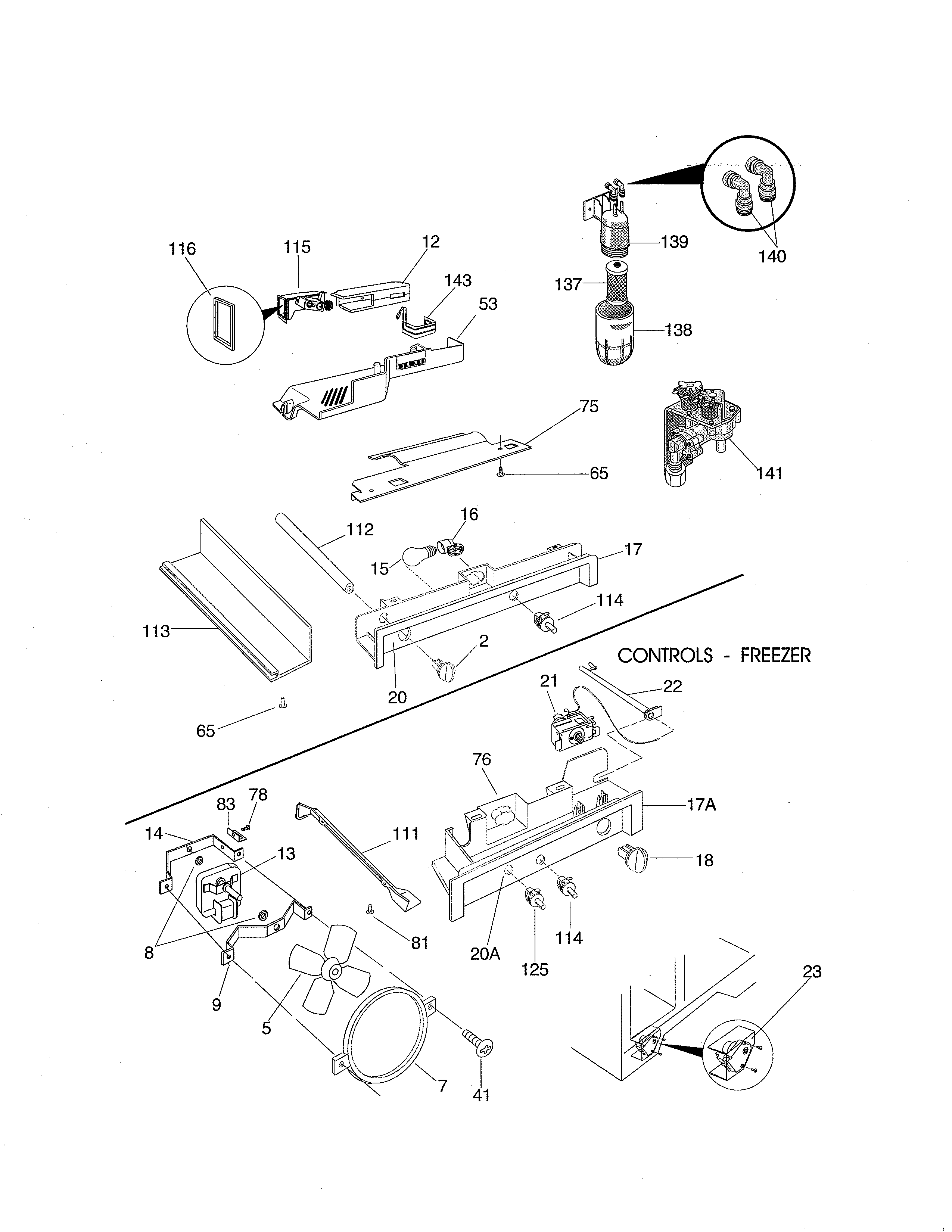 Frigidaire FRS20ZSHB1 controls diagram