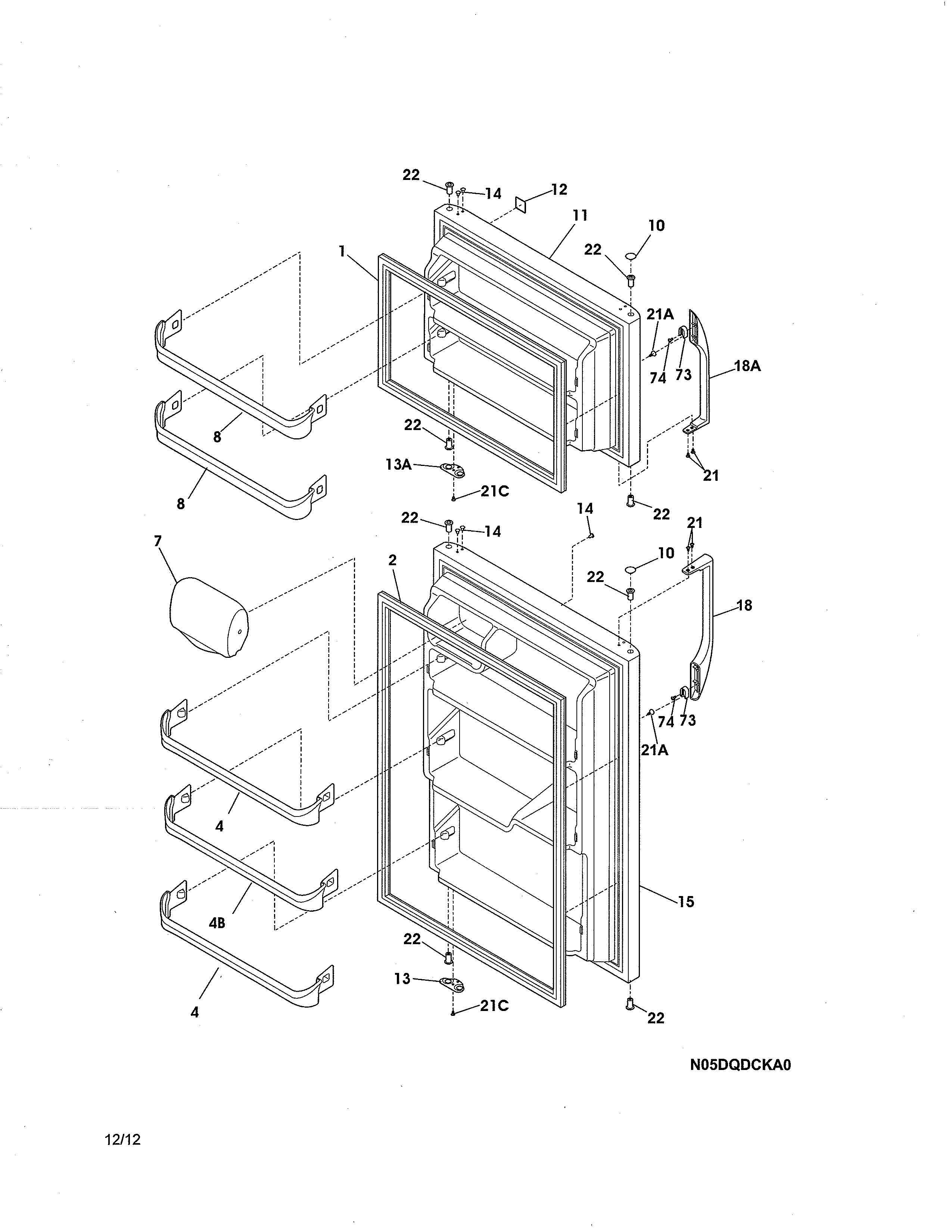 Kenmore 25361783019 door diagram