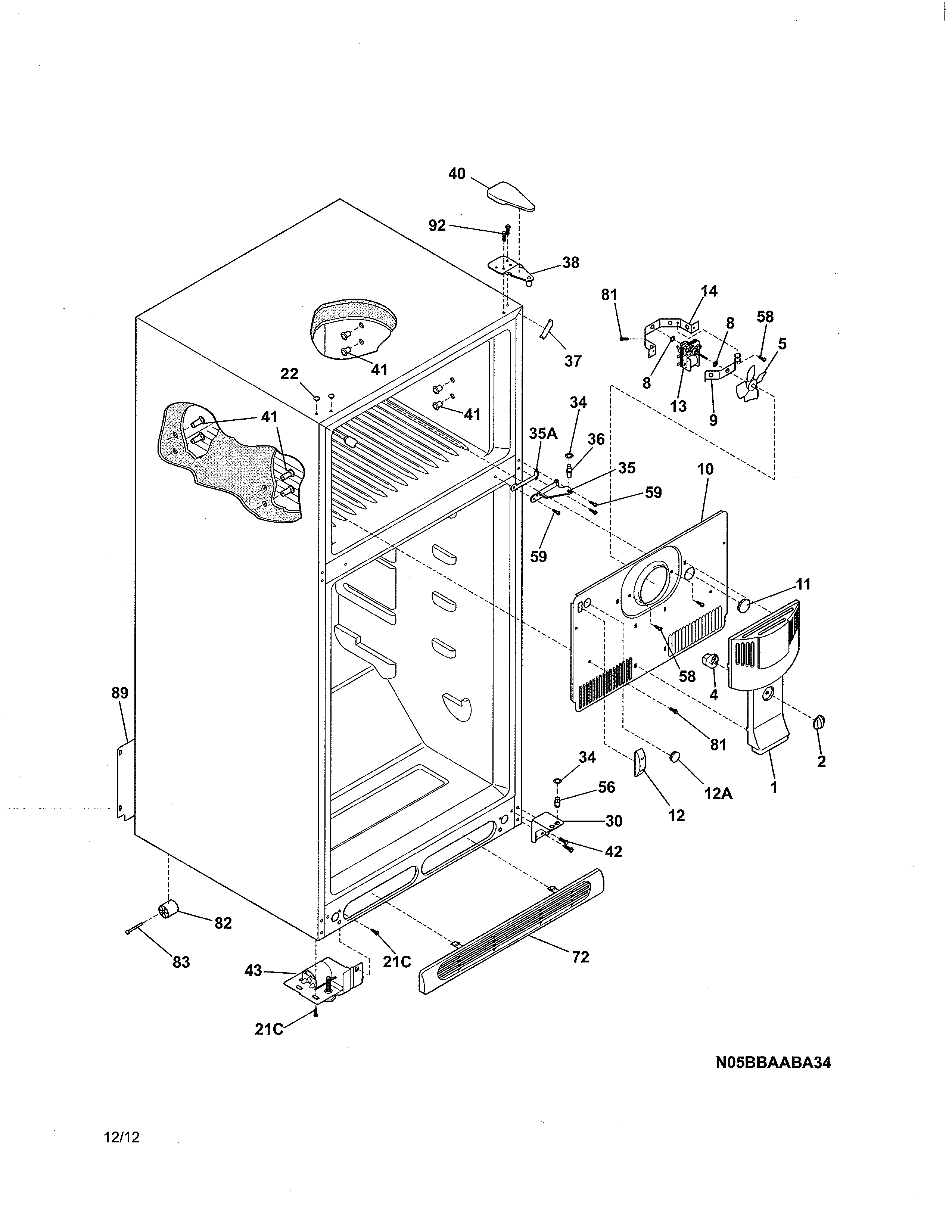 Kenmore 25361783019 cabinet diagram