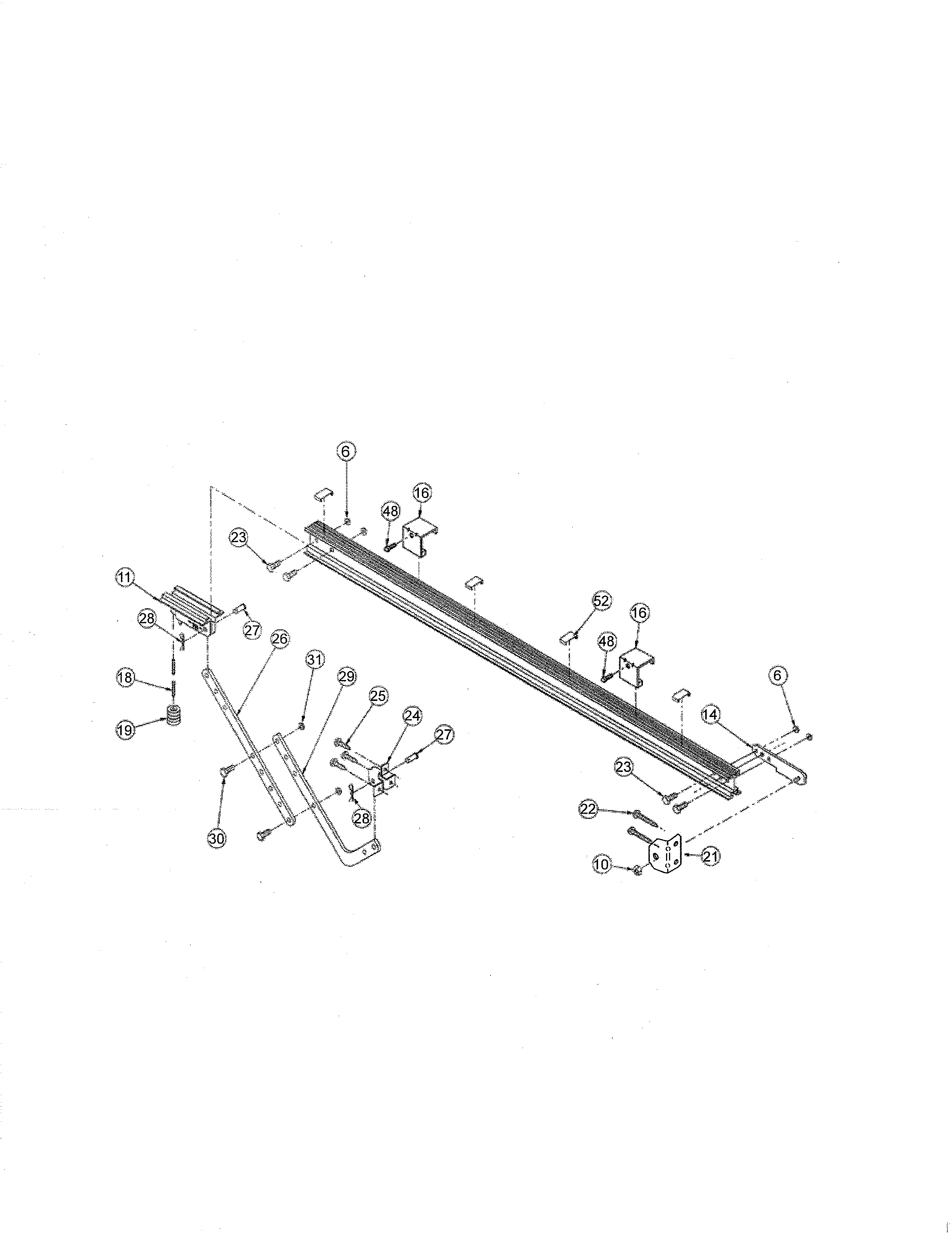 Genie PCG600 rail - pcg450l-pcg650l, pcg500ml-pcg700ml diagram
