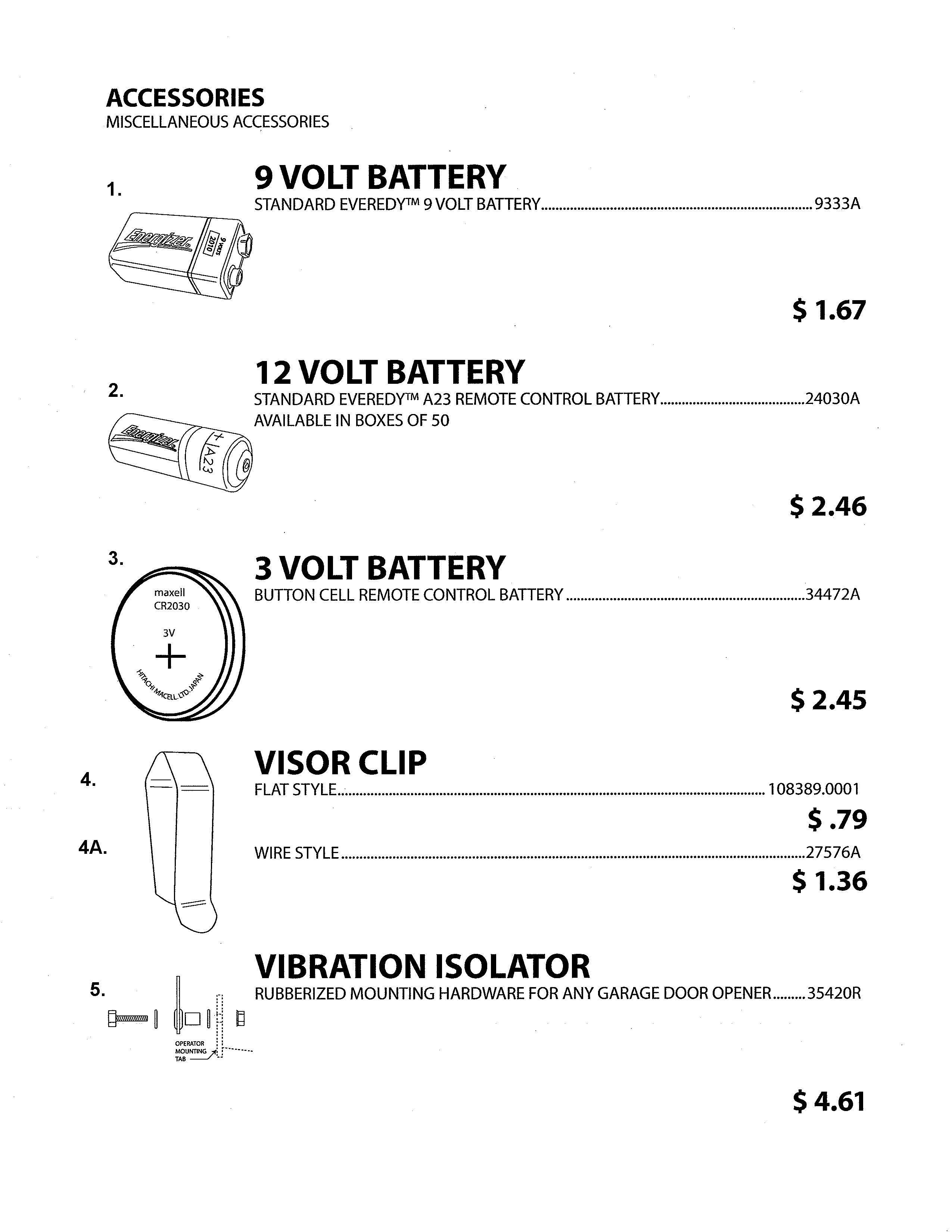 Genie PMX500-IC/A miscellaneous accessories diagram