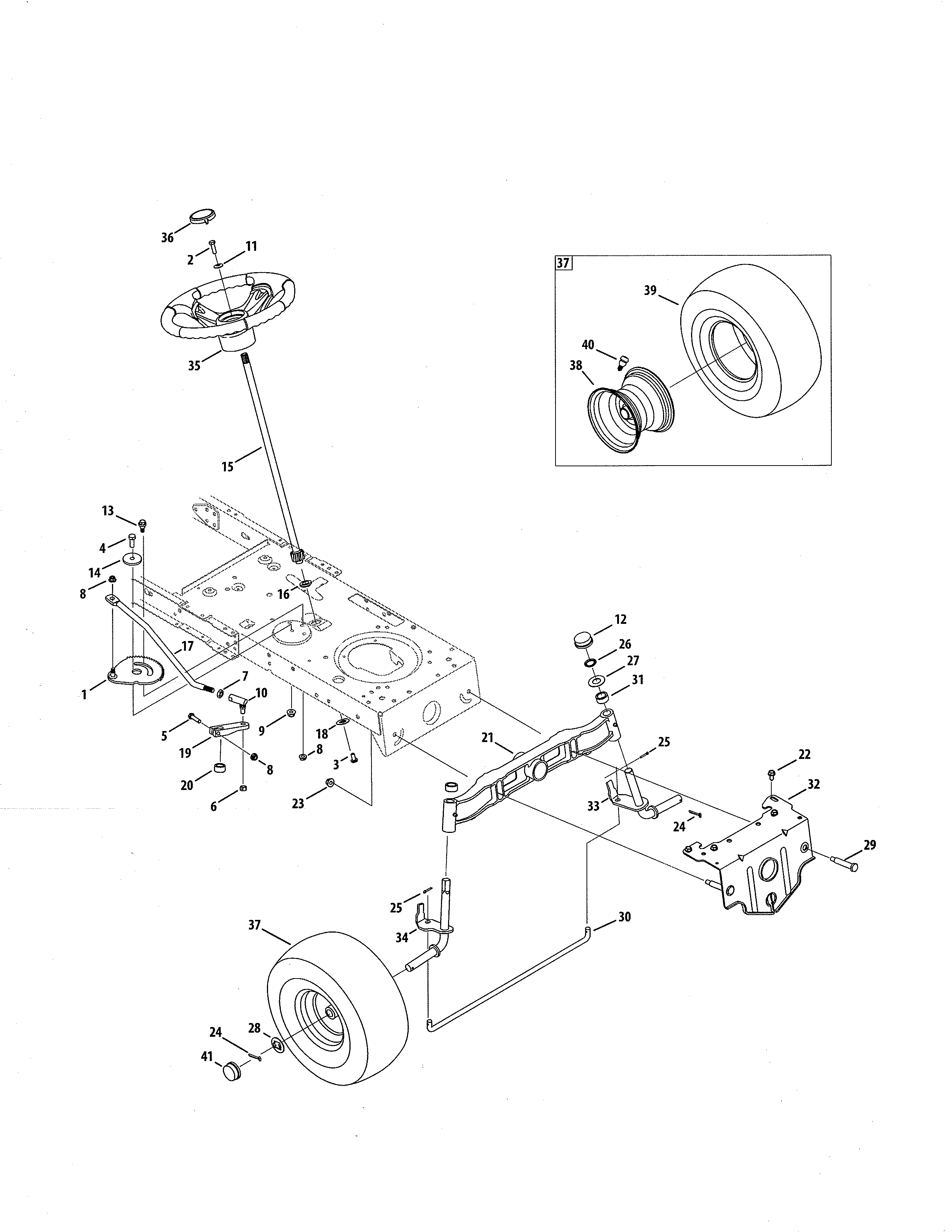 MTD 13BL78ST099 steering diagram