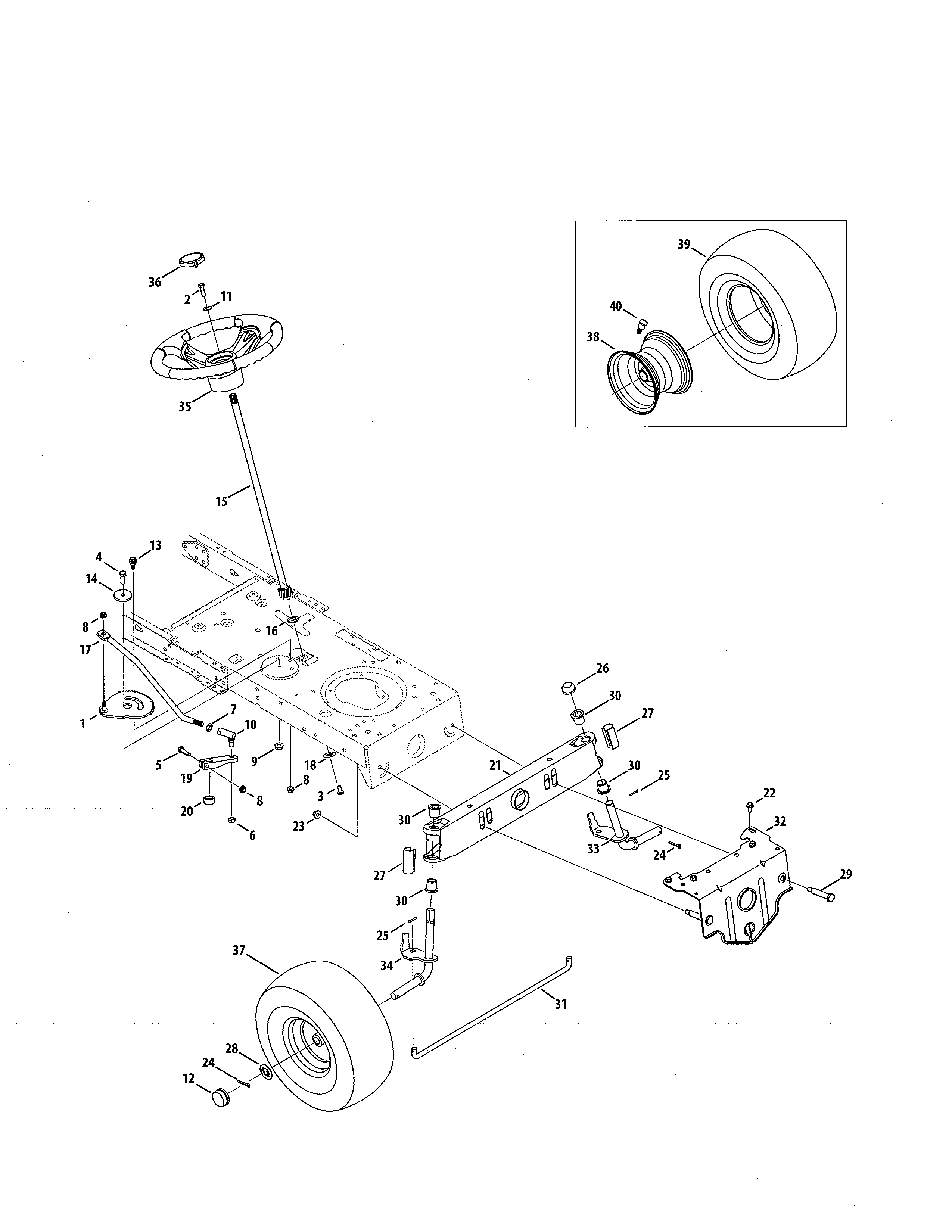 MTD 13BJ78SS099 steering diagram