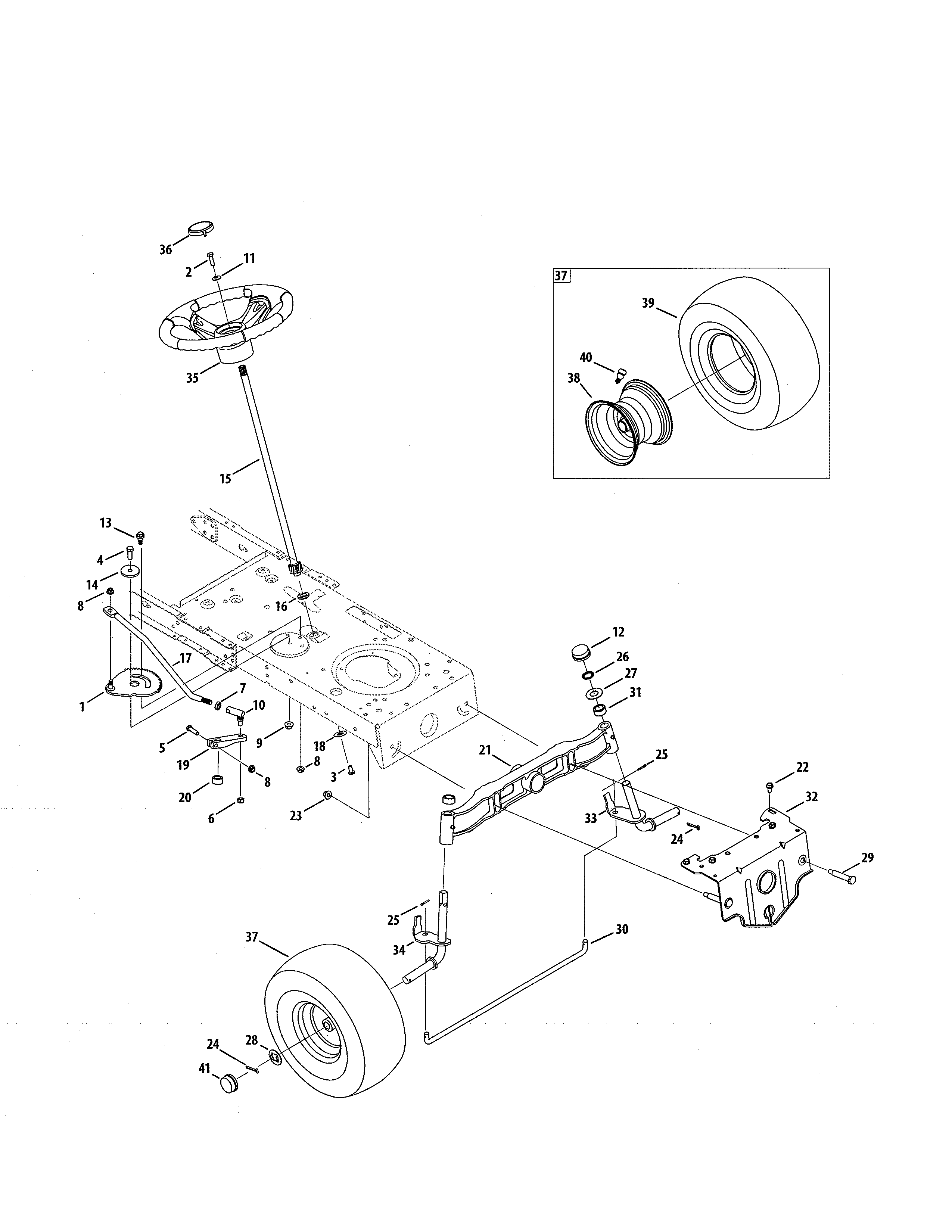 MTD 13BL78ST299 steering diagram