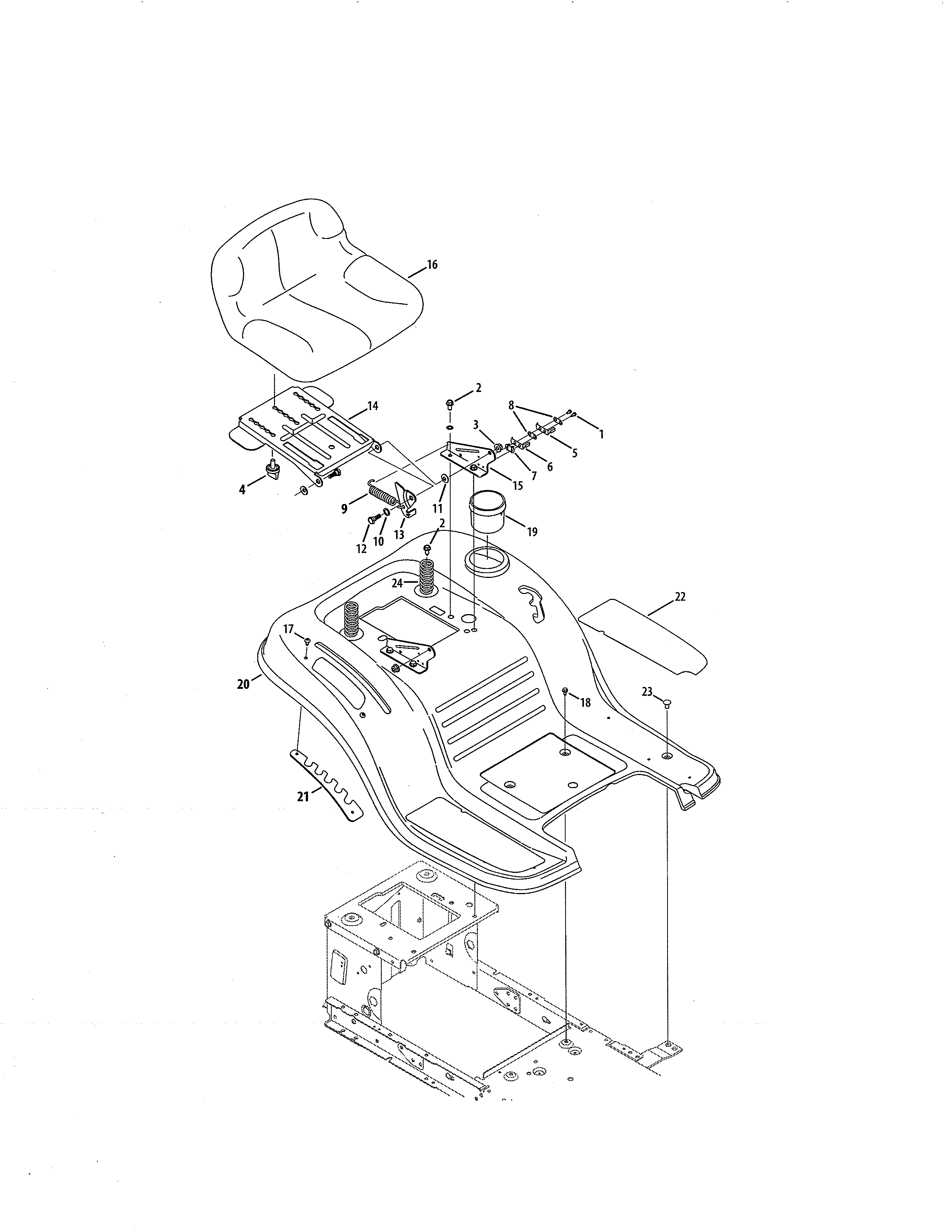 Craftsman 247288870 seat/fender diagram