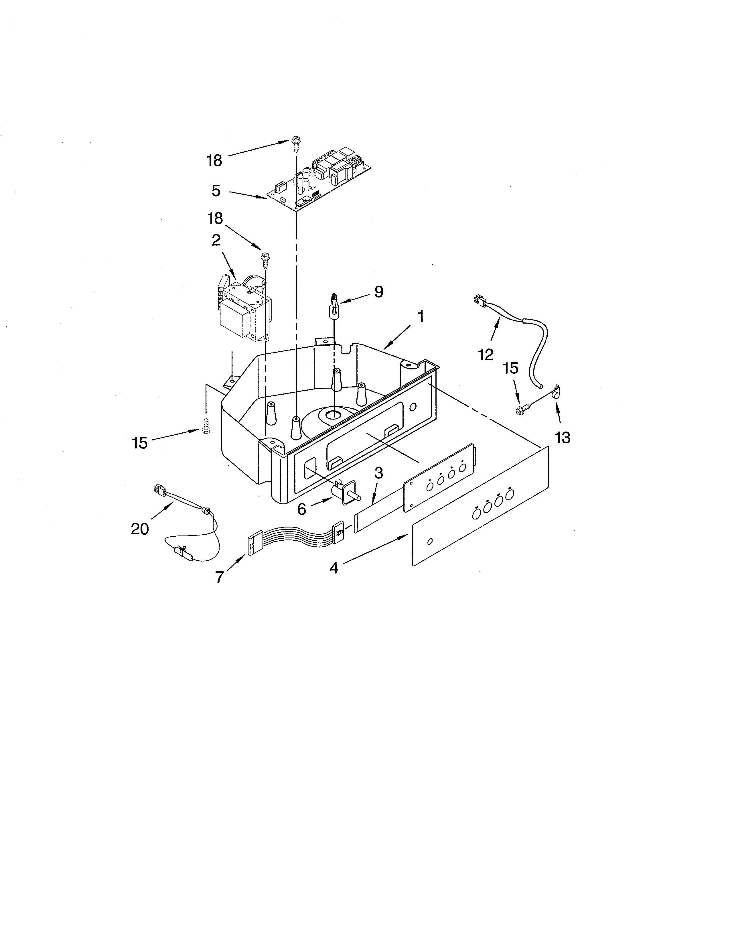 Whirlpool GI15NDXXB1 control panel diagram