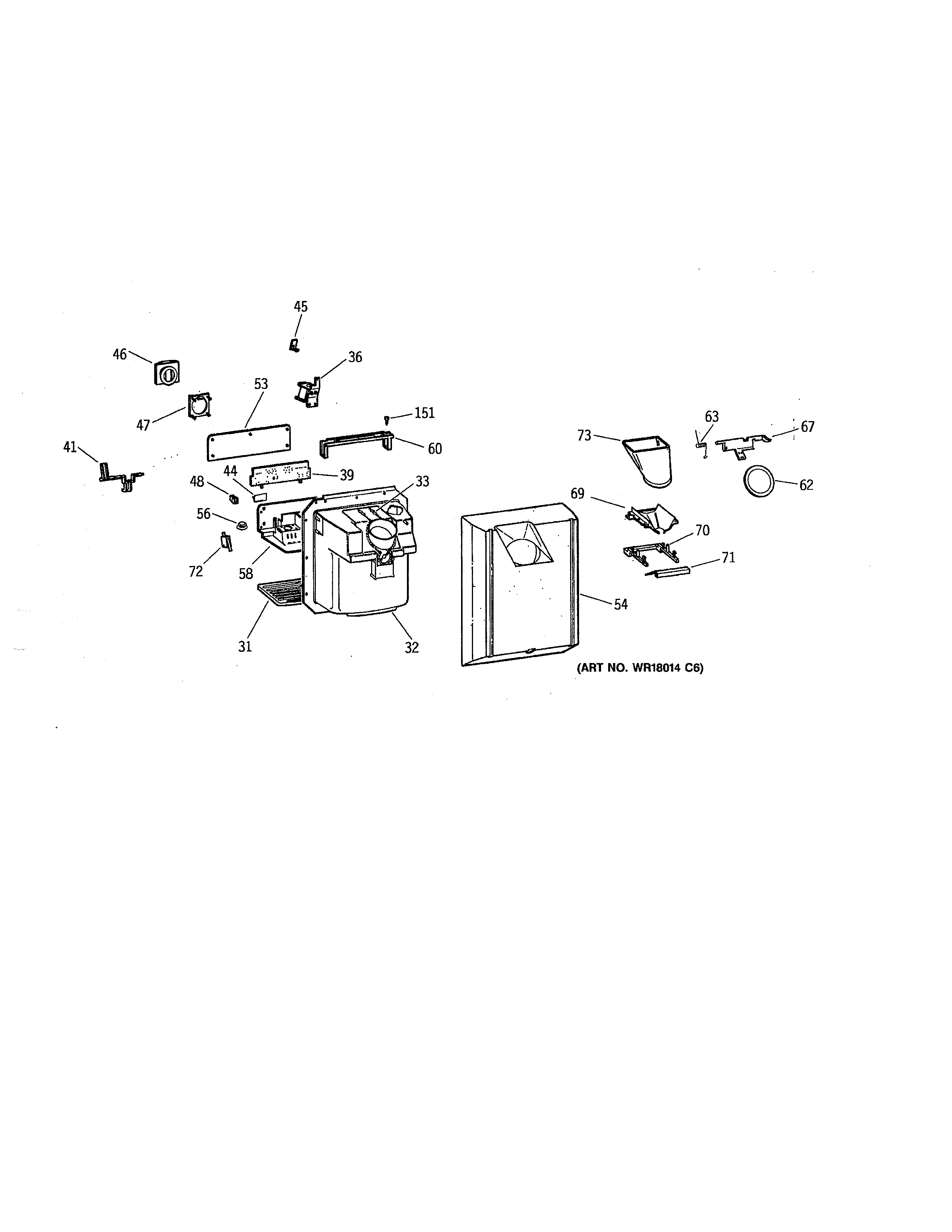 Kenmore 3639552784 dispenser diagram