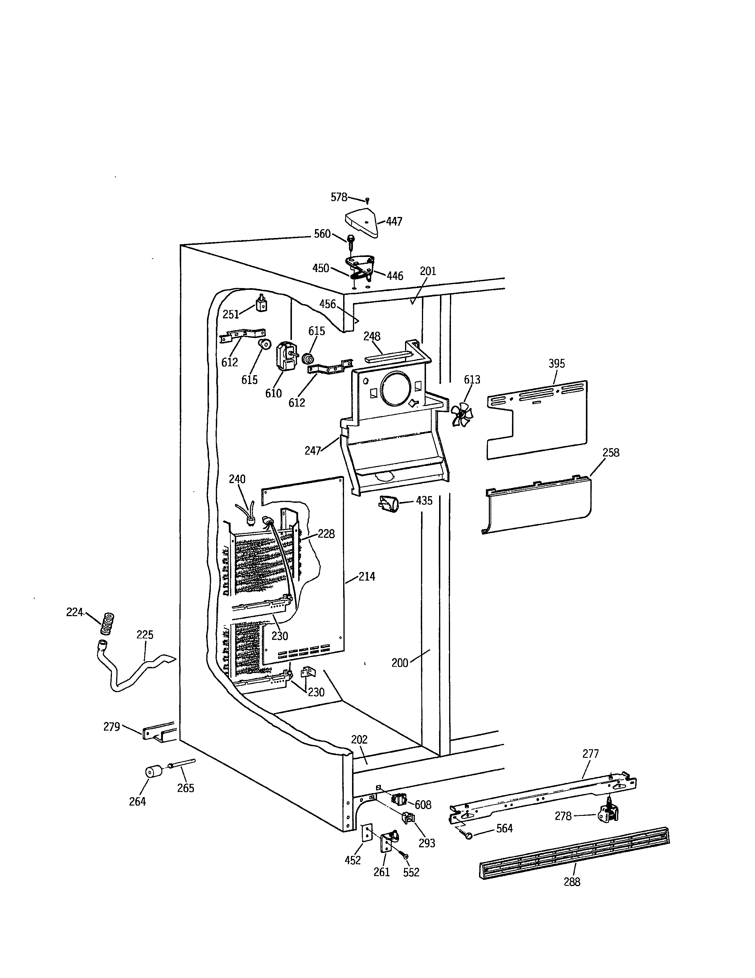 Kenmore 3639552784 freezer section diagram