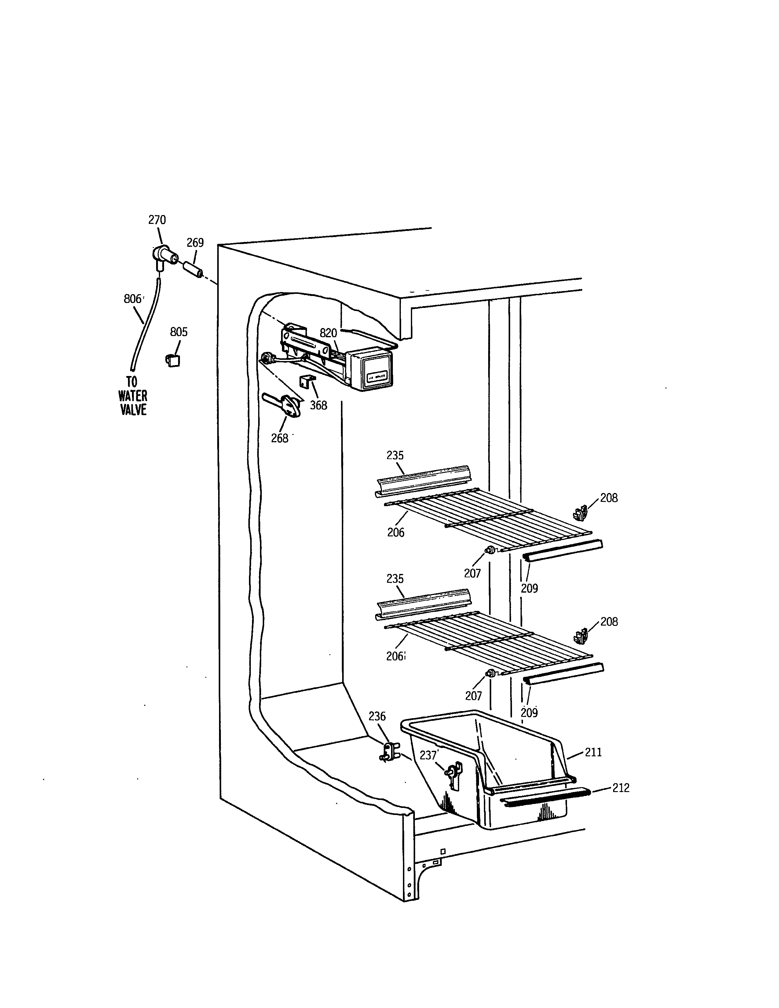 Kenmore 3639552784 freezer section diagram
