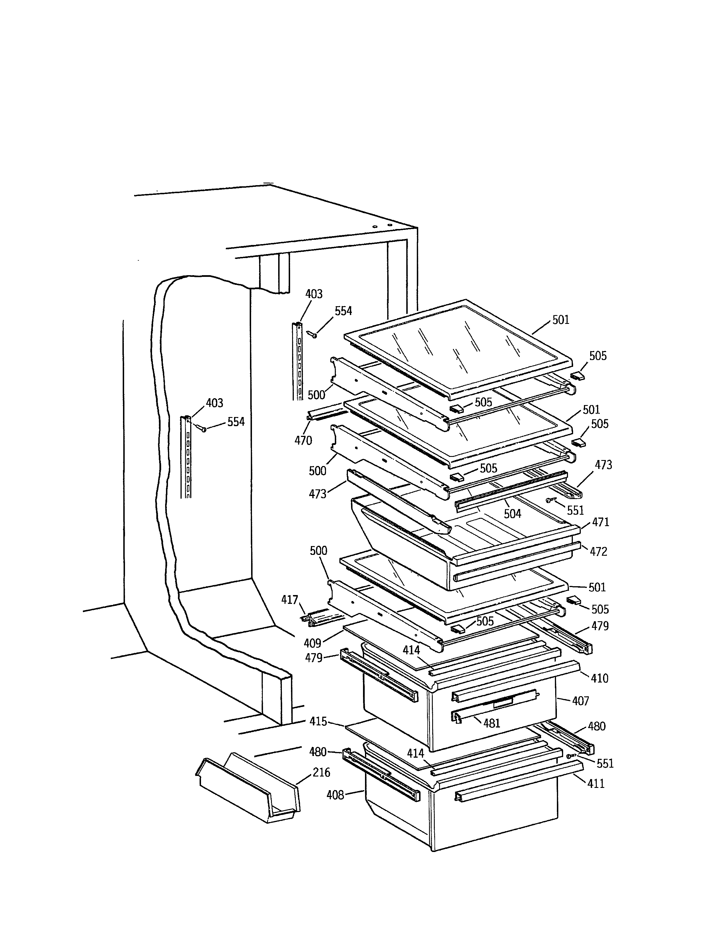 Kenmore 3639552784 fresh food section diagram