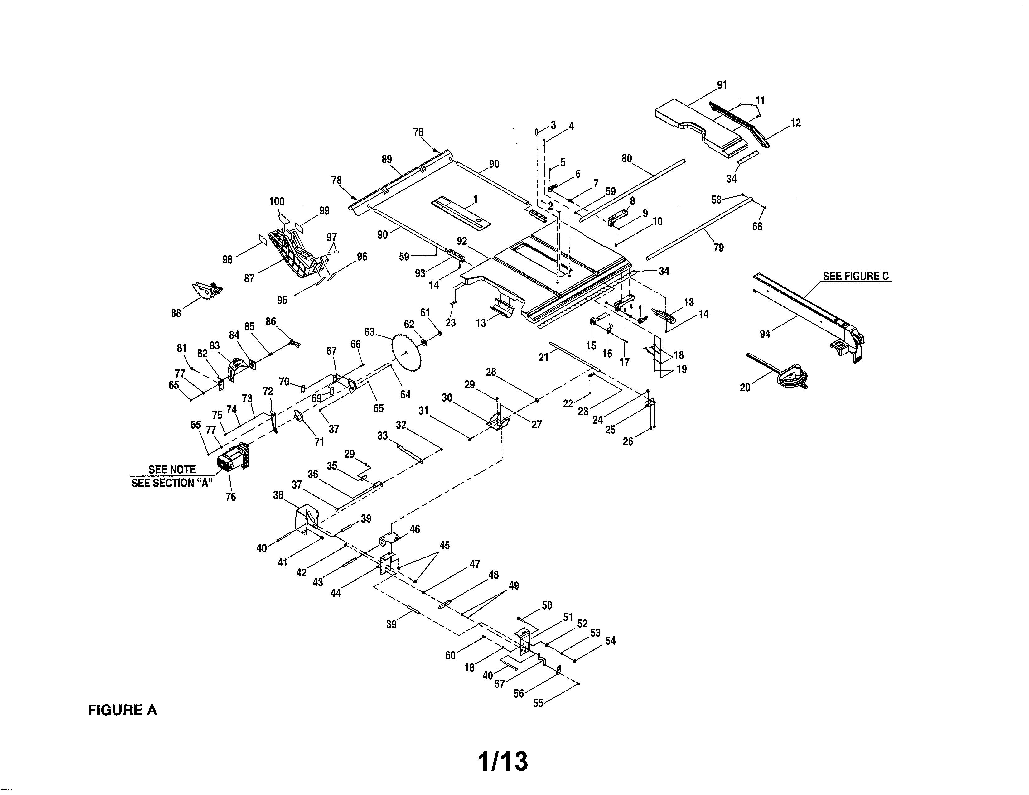 Craftsman 315349720 table diagram