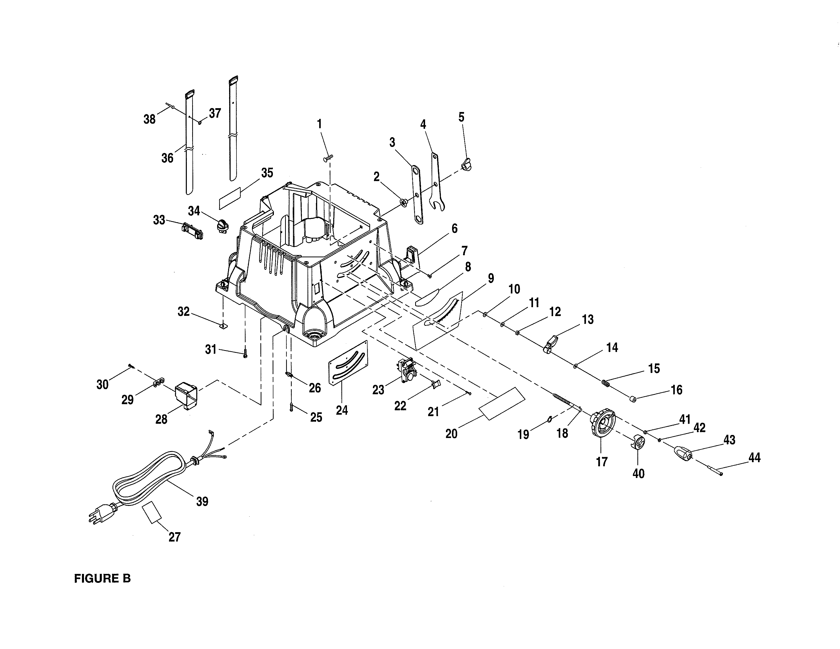 Craftsman 315349720 cabinet assembly/power cord diagram