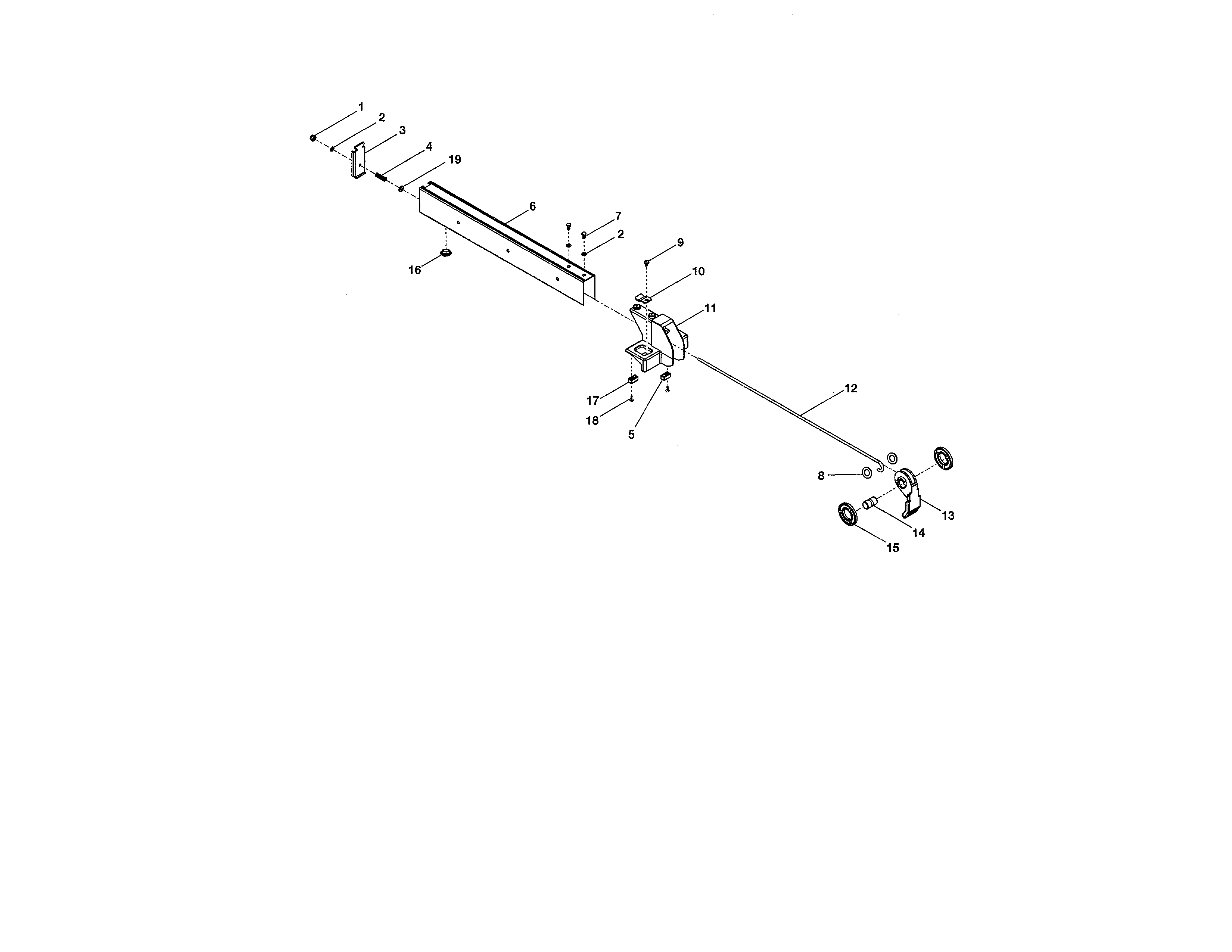 Craftsman 315349720 rip fence/front block diagram