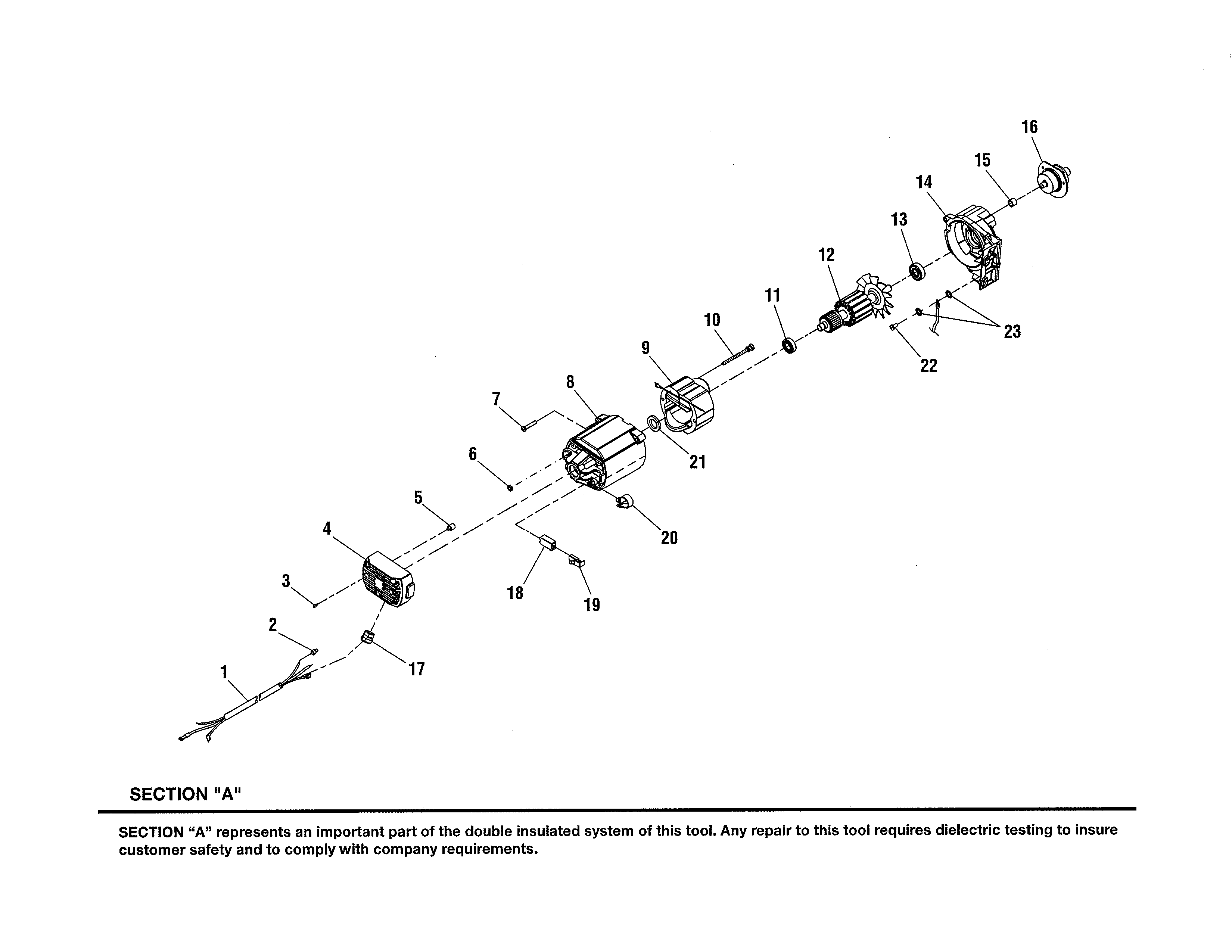 Craftsman 315349720 motor housing/armature diagram