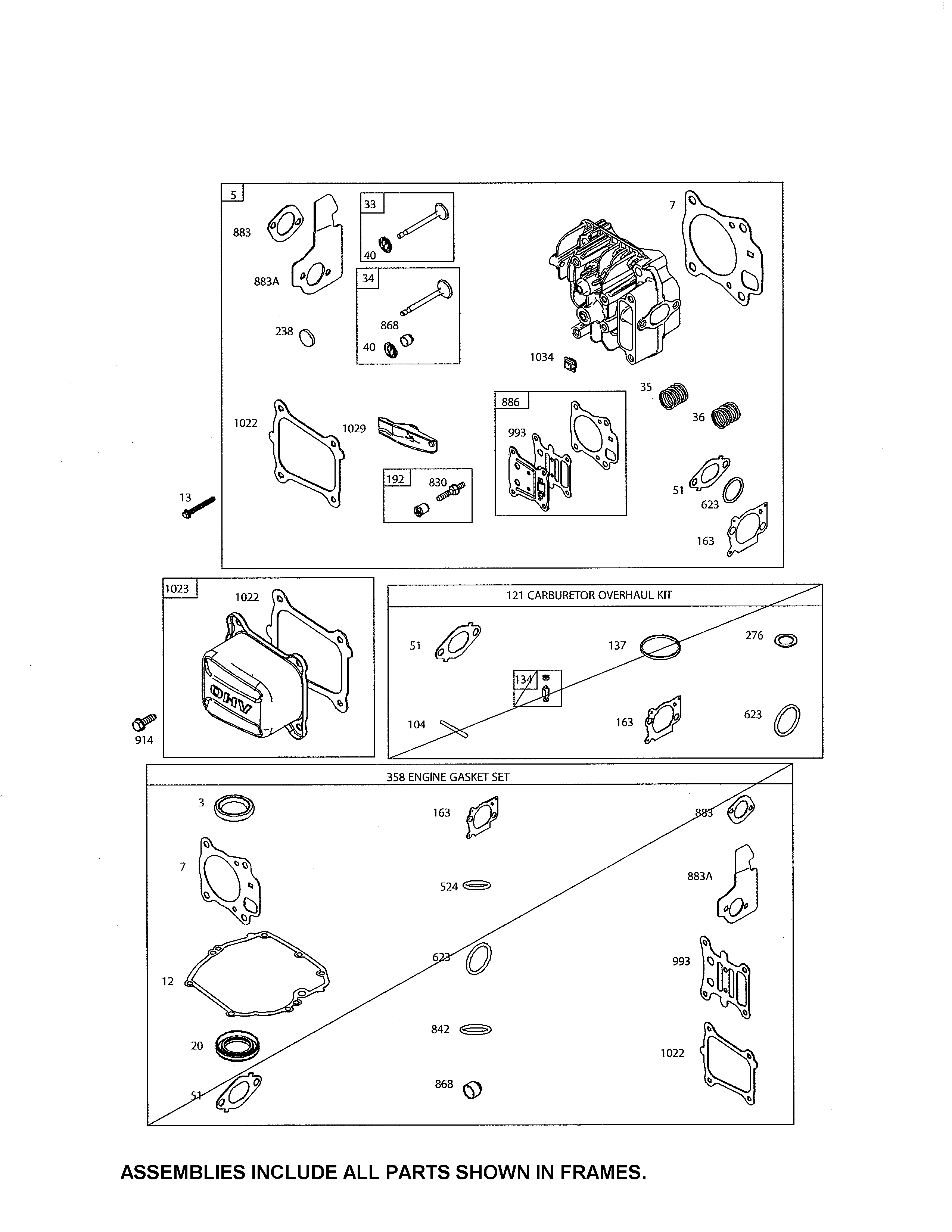 Craftsman 247374810 head-cylinder/gasket sets diagram